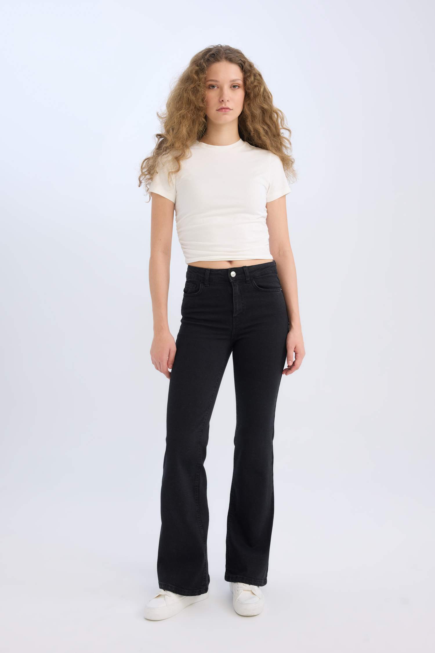 Pantalon Jean long à taille haute