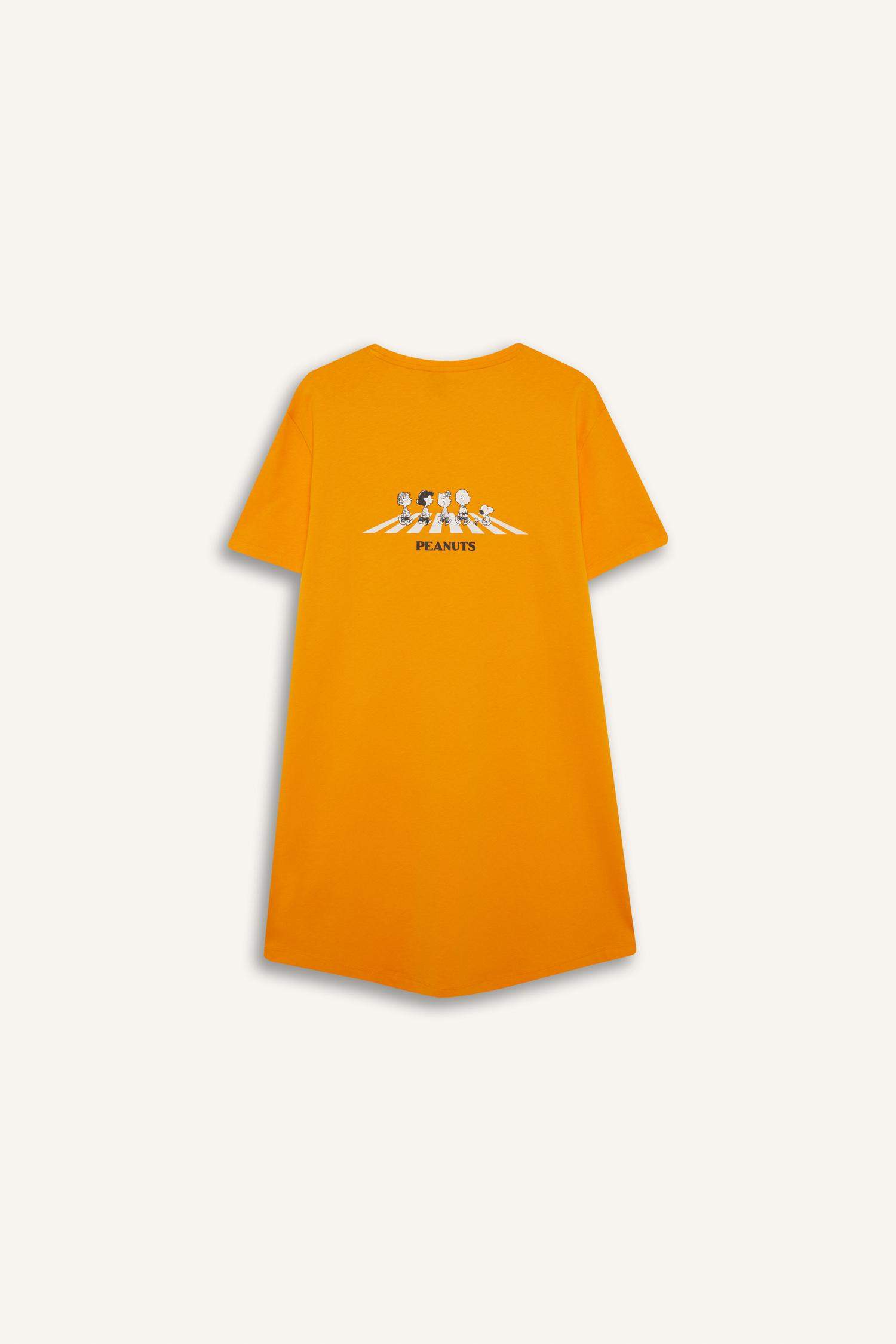 Regular Fit Crew Neck Snoopy Licensed Knitted Dress