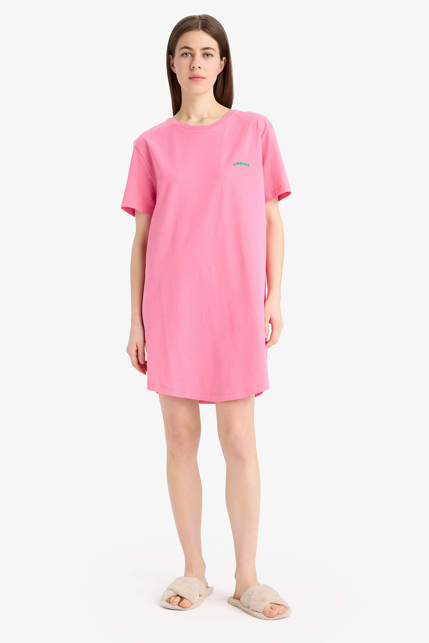 Regular Fit Crew Neck Knitted Dress