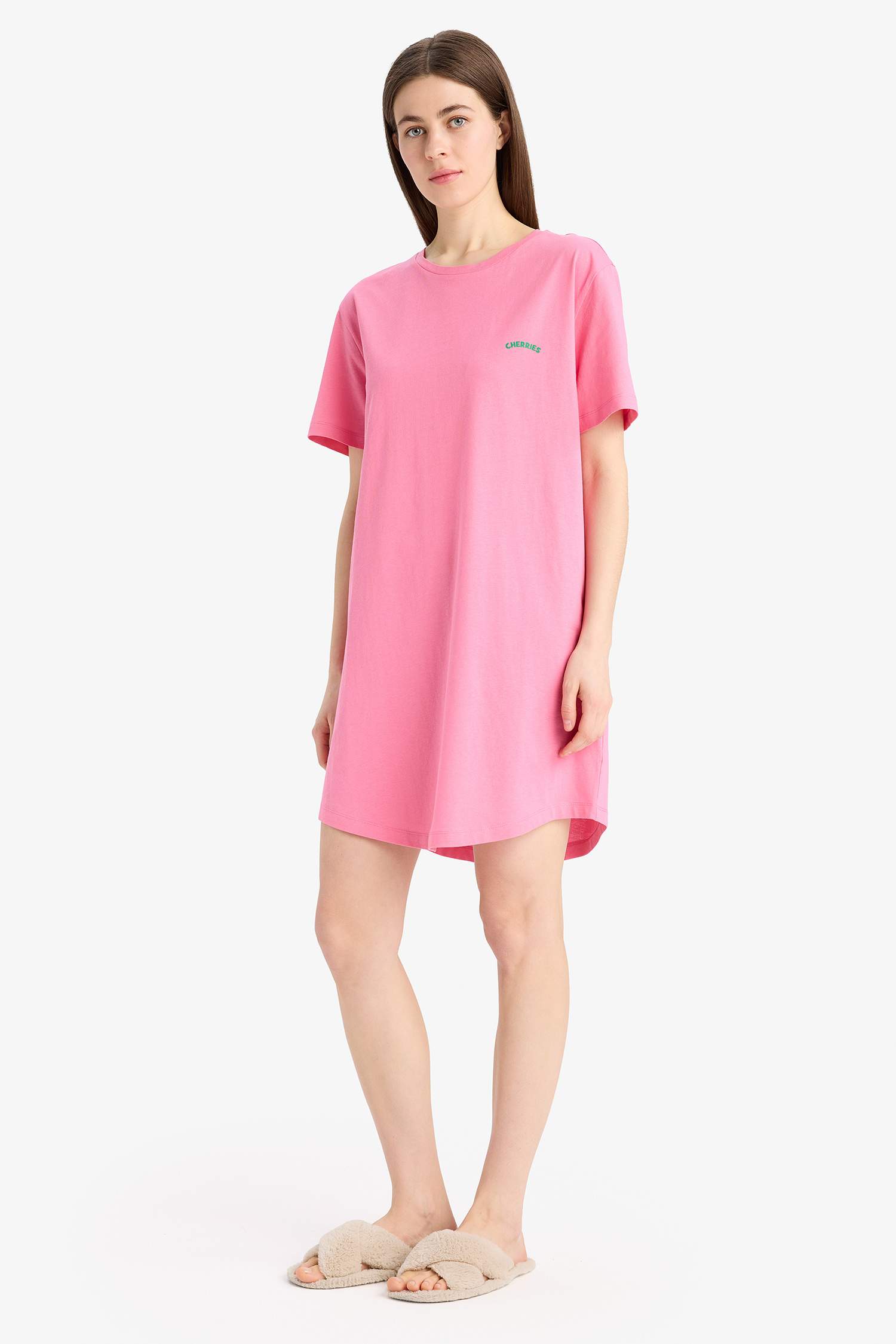 Regular Fit Crew Neck Knitted Dress