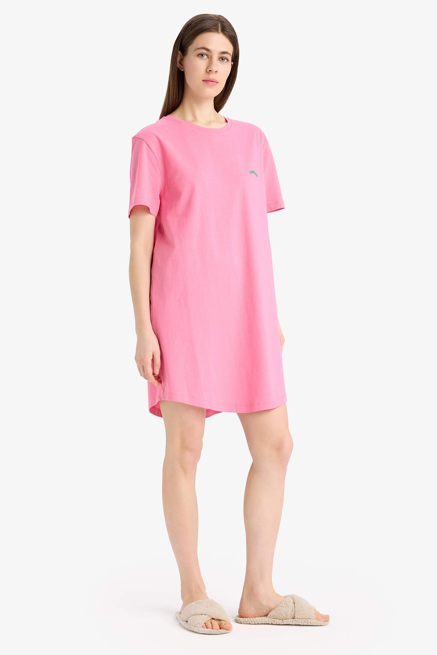 Regular Fit Crew Neck Knitted Dress