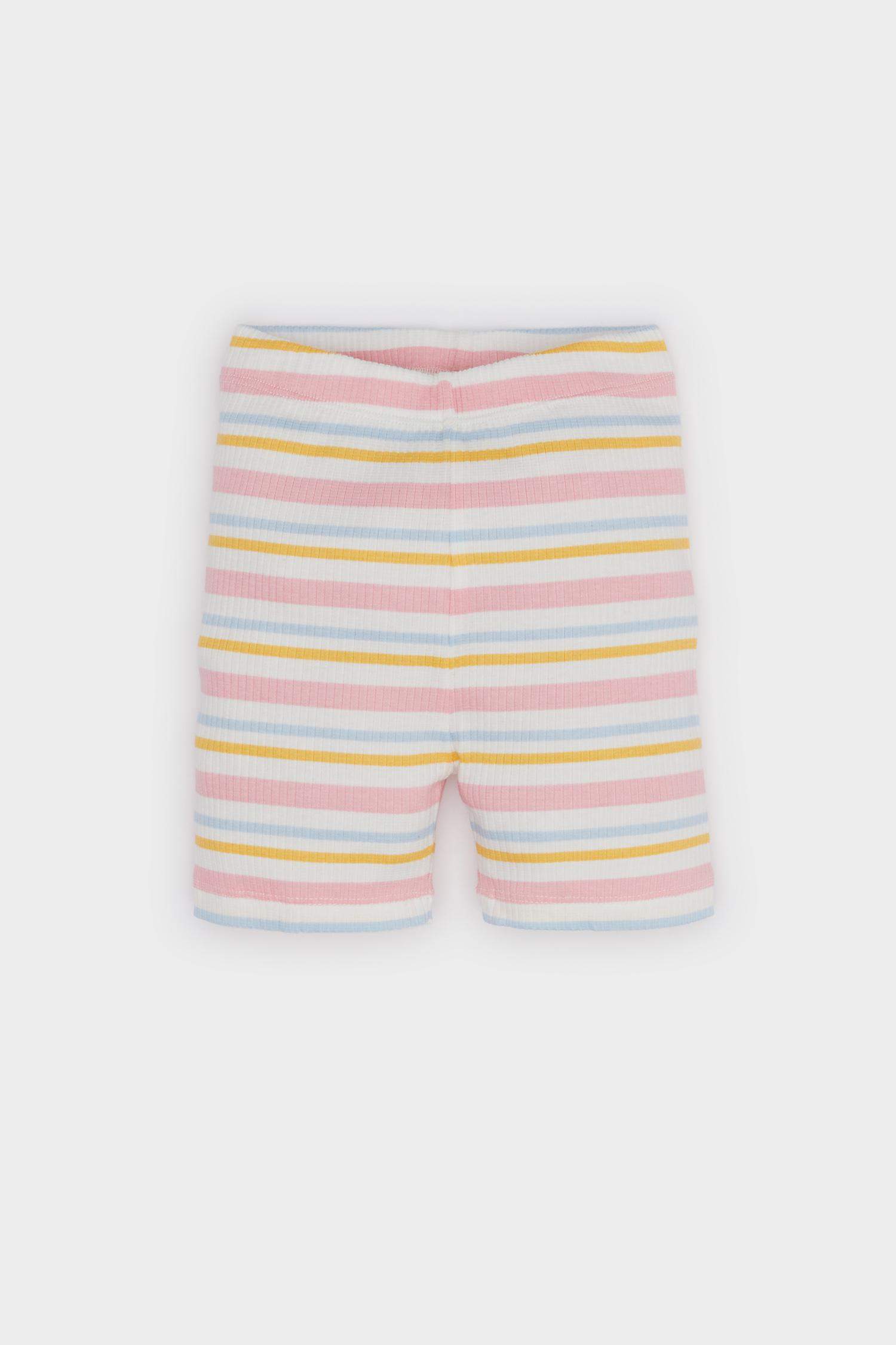 Ensemble Pyjama T-shirt imprimé et Short à rayures pour bébé fille