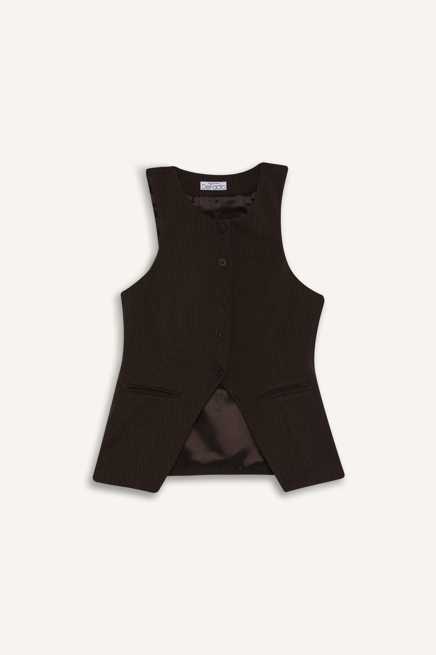Afra x Defacto Fitted Buttoned Sleeveless Knitwear Cardigan