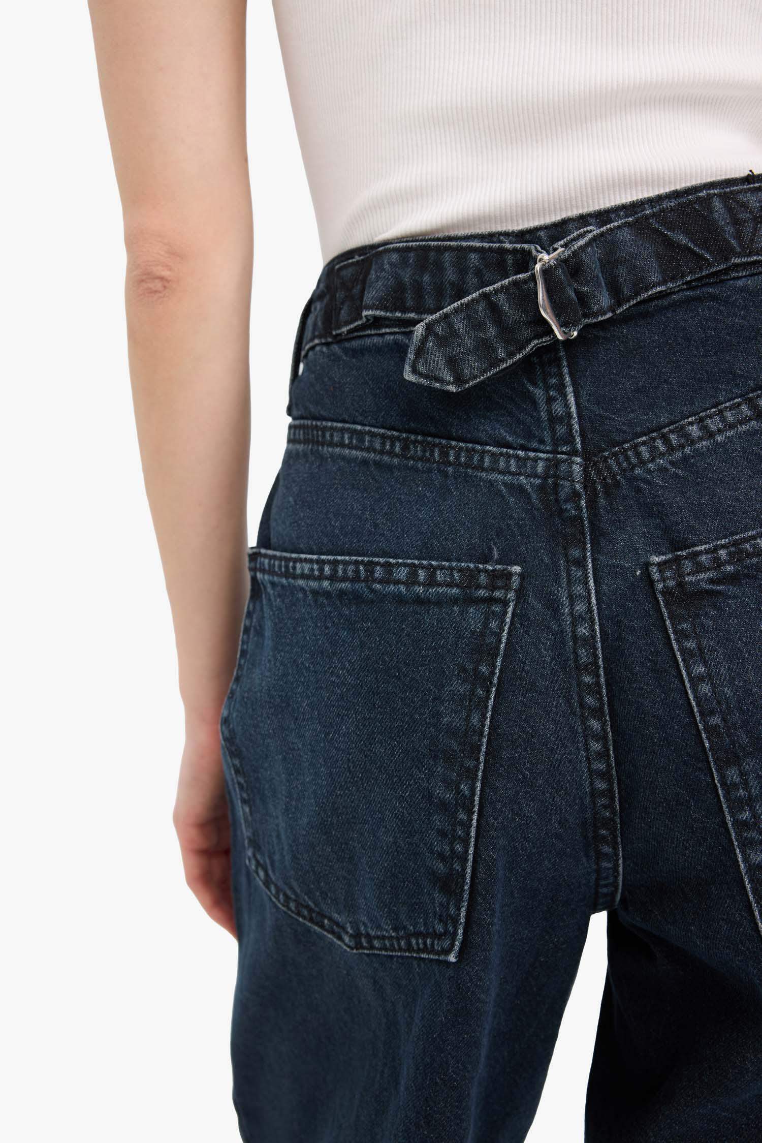 Baggy Fit Yüksek Bel Uzun Jean Pantolon