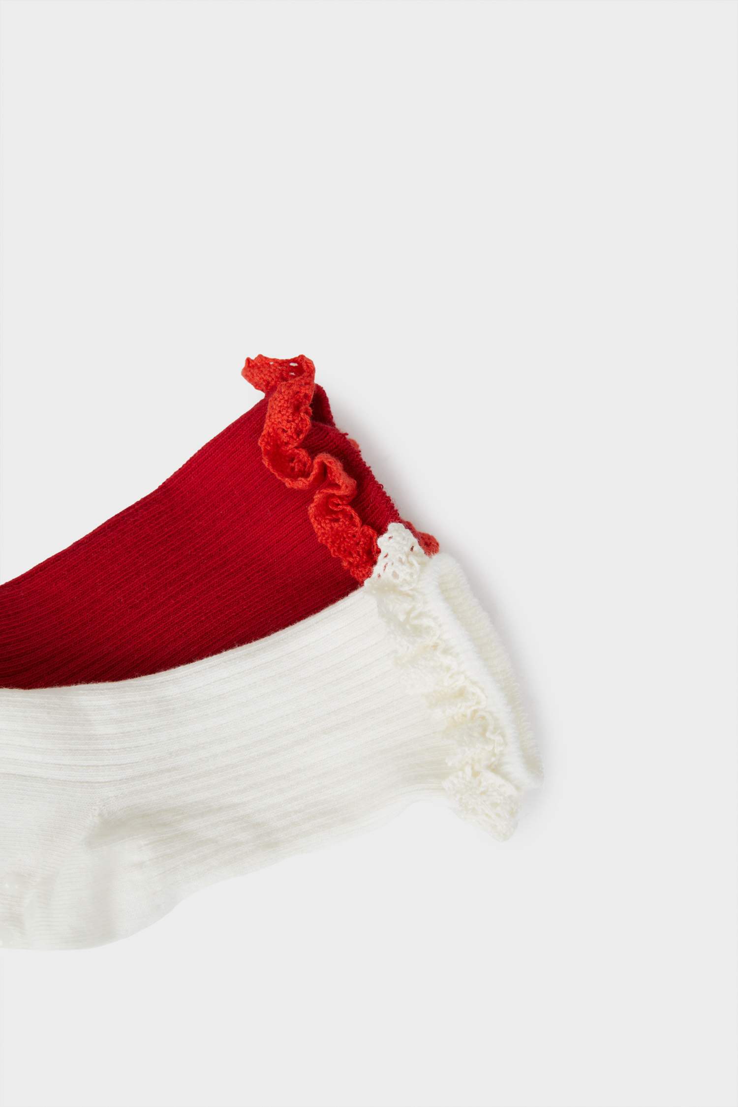 Girl Non-Slip Sole 2 Piece Cotton Long Socks