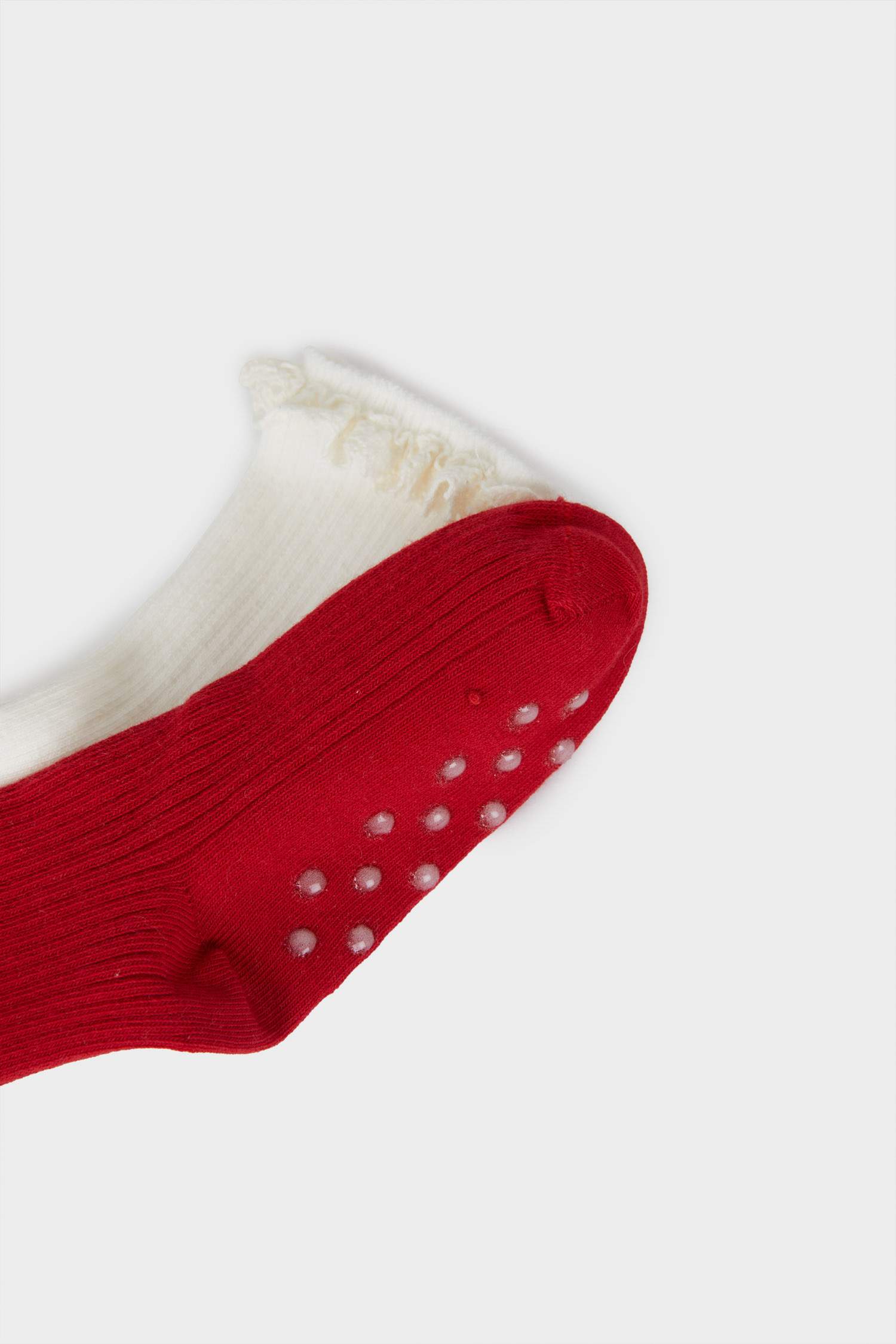 Girl Non-Slip Sole 2 Piece Cotton Long Socks