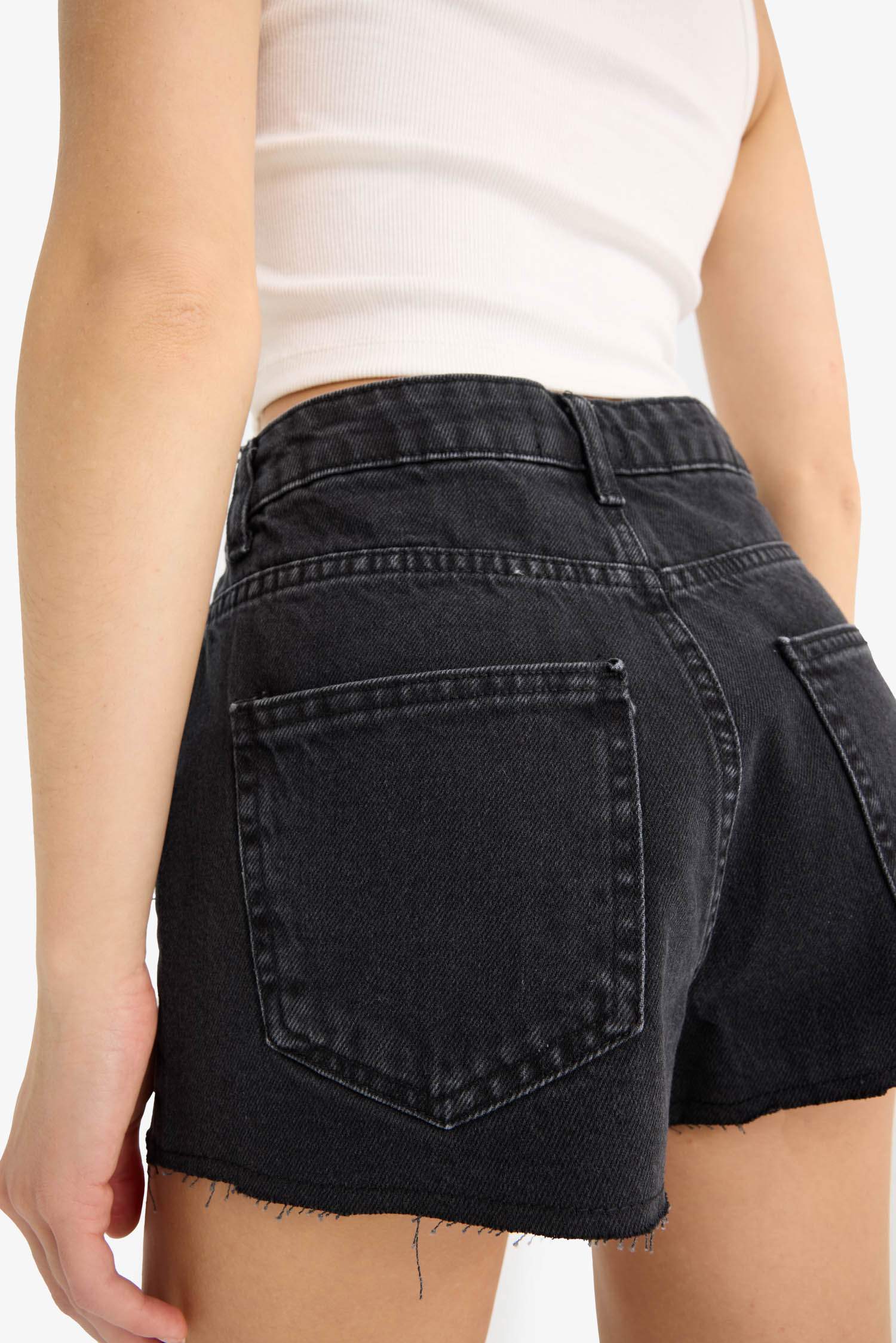 High Waist Cut-Off Denim Shorts