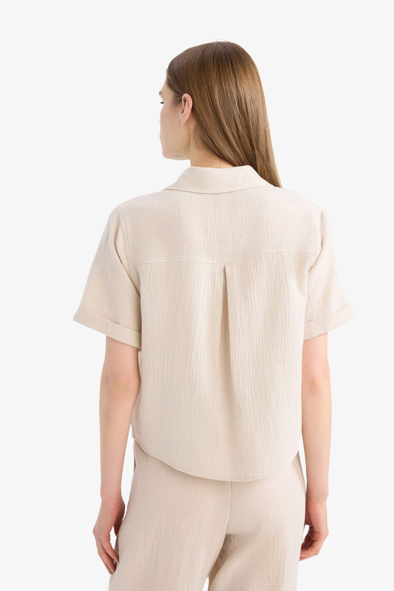 Chemise en mousseline à manches courtes Coupe régulière