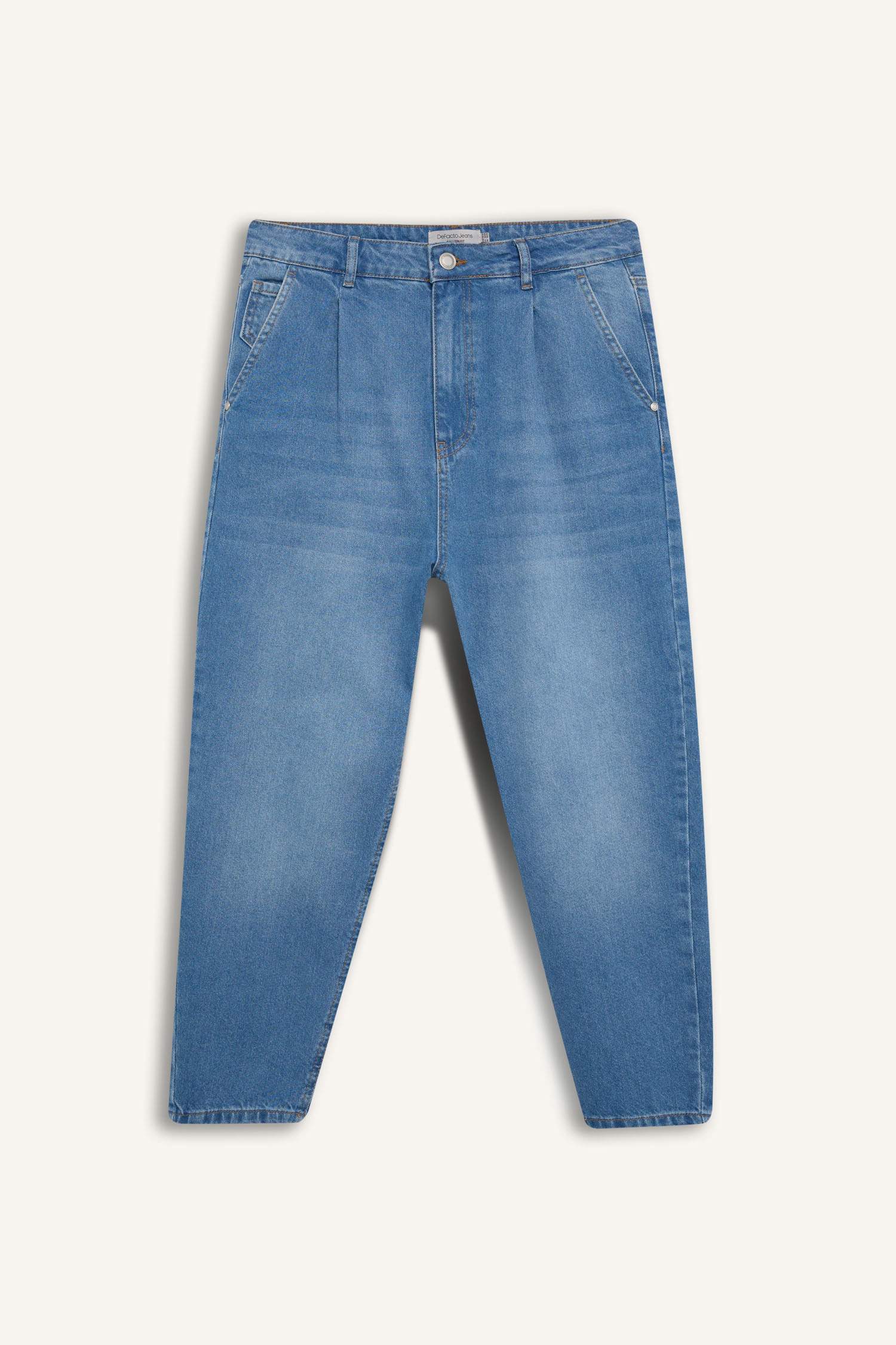 Cotton Balloon Fit Loose Fit High Waist Jeans