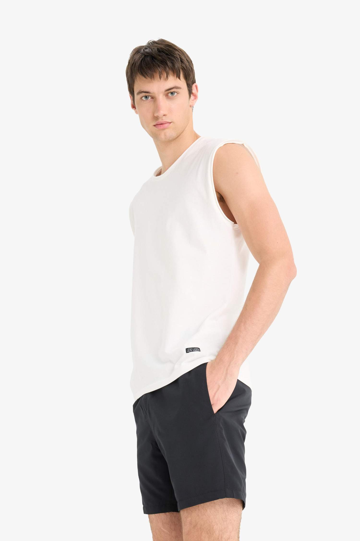 Regular Fit File Astarlı Diz Üstü Deniz Şortu