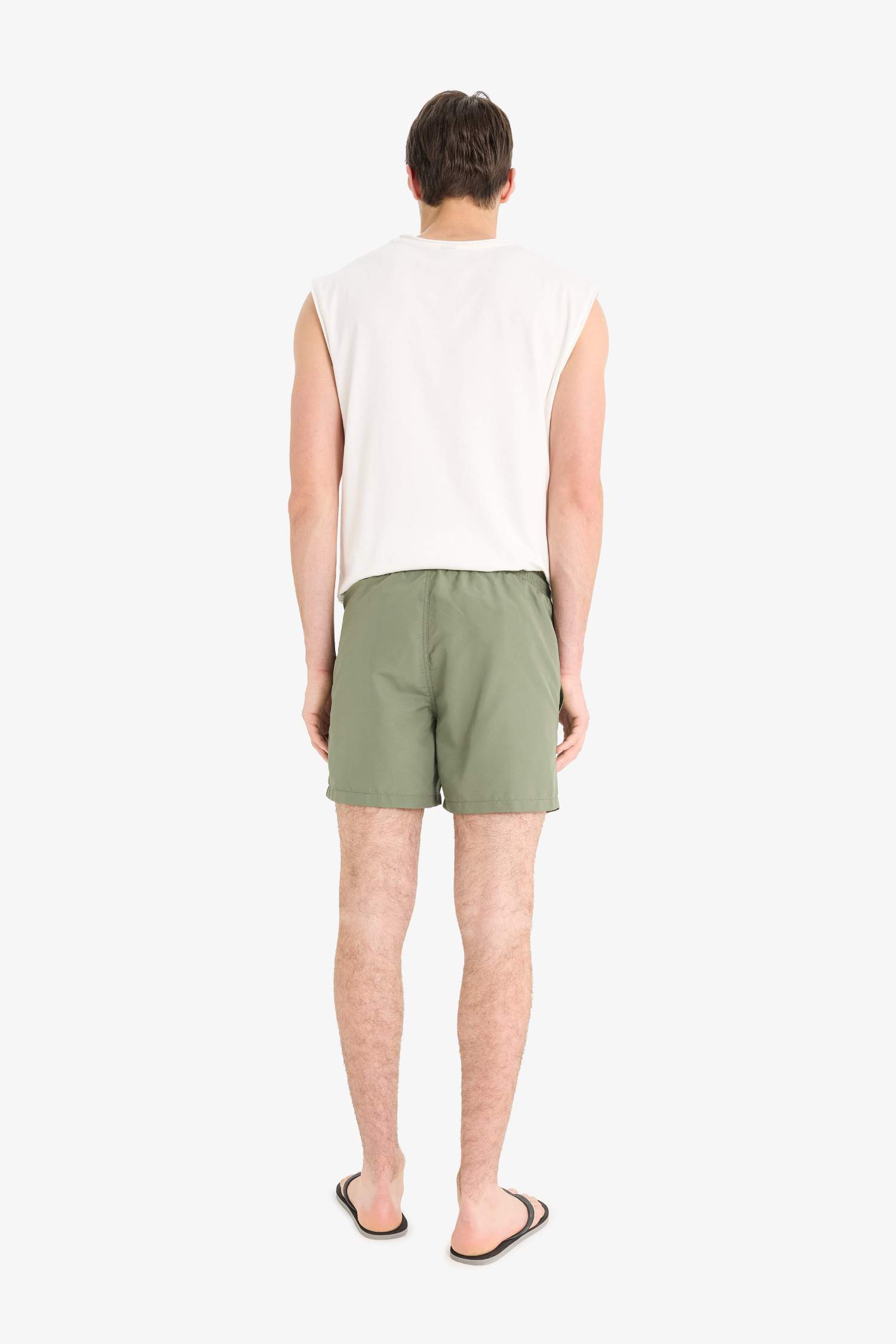 Regular Fit File Astarlı Diz Üstü Deniz Şortu