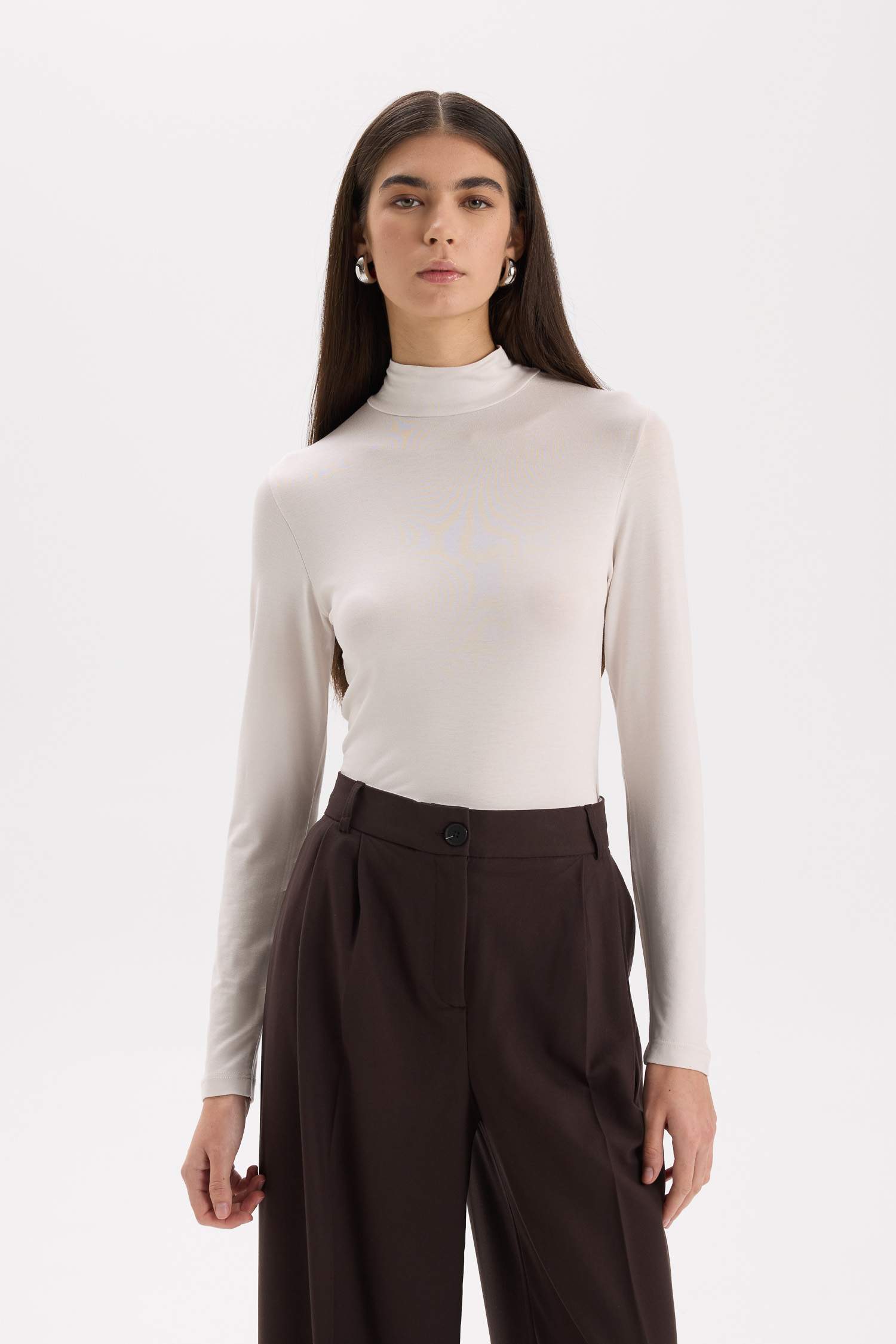 Slim Fit Turtleneck Basic T-Shirt