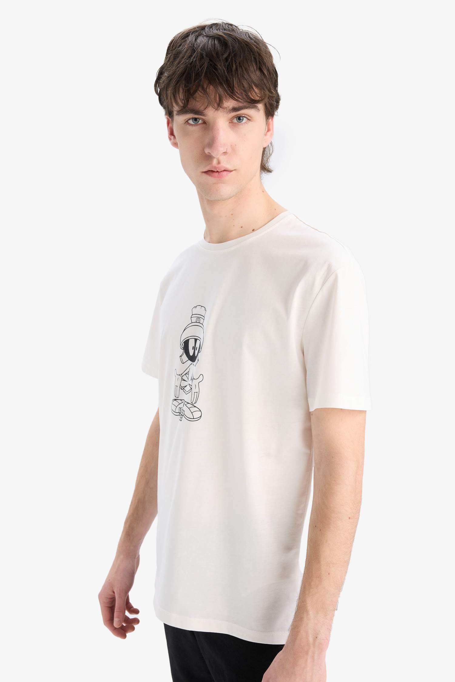 %100 Pamuk Looney Tunes Regular Fit Bisiklet Yaka Kısa Kollu Tişört