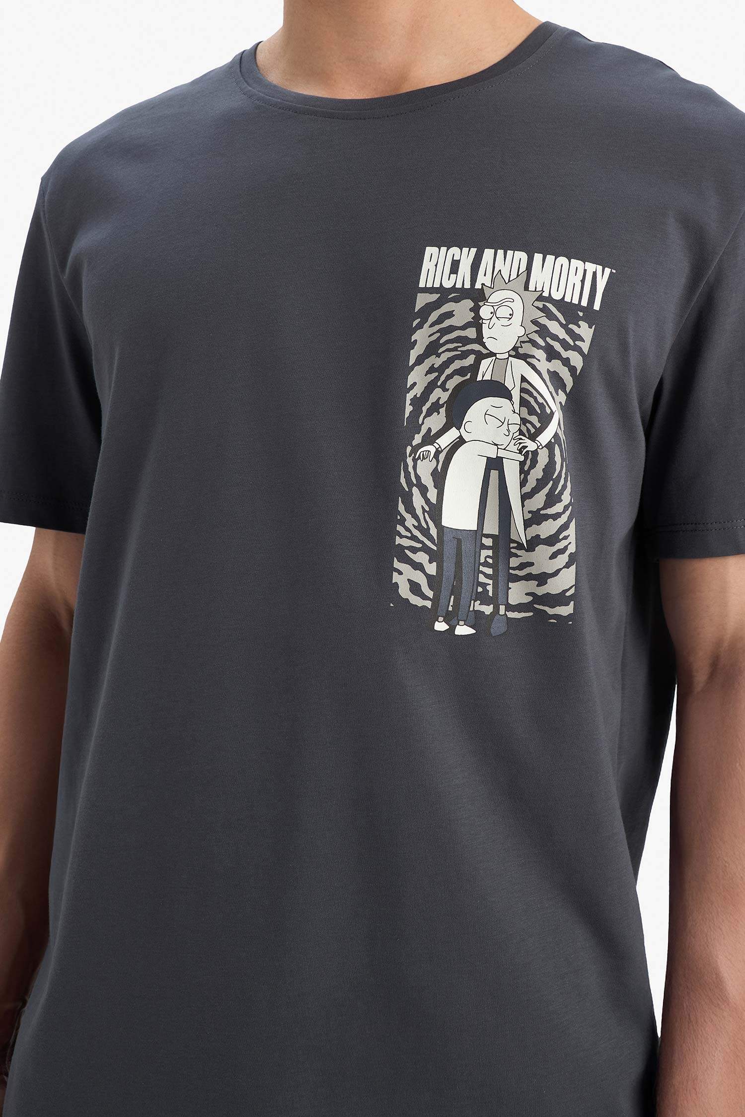 Regular Fit Rick and Morty Licensed Crew Neck Short Sleeve T-Shirt