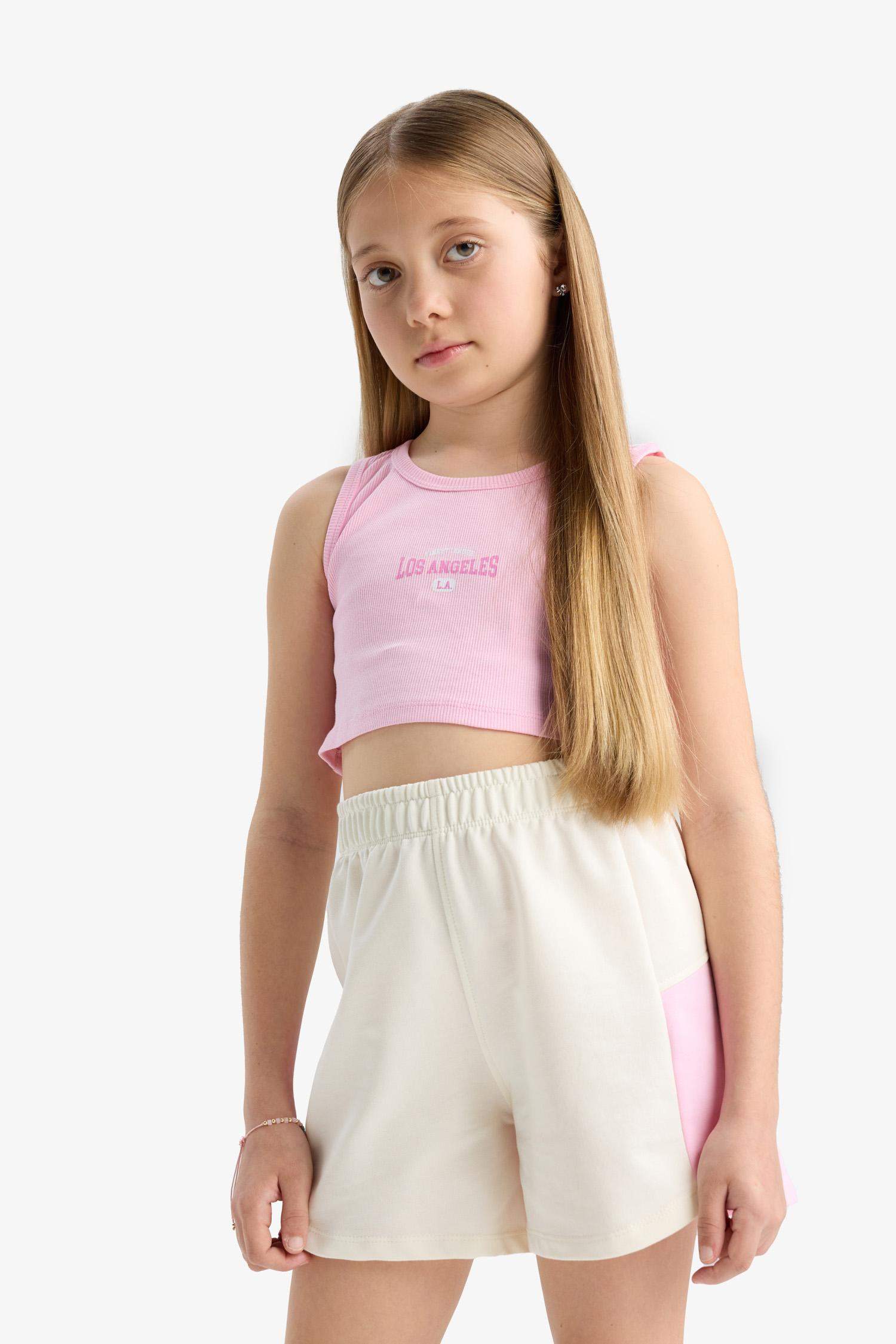 Ensemble Top sans manches imprimé et Short pour fille