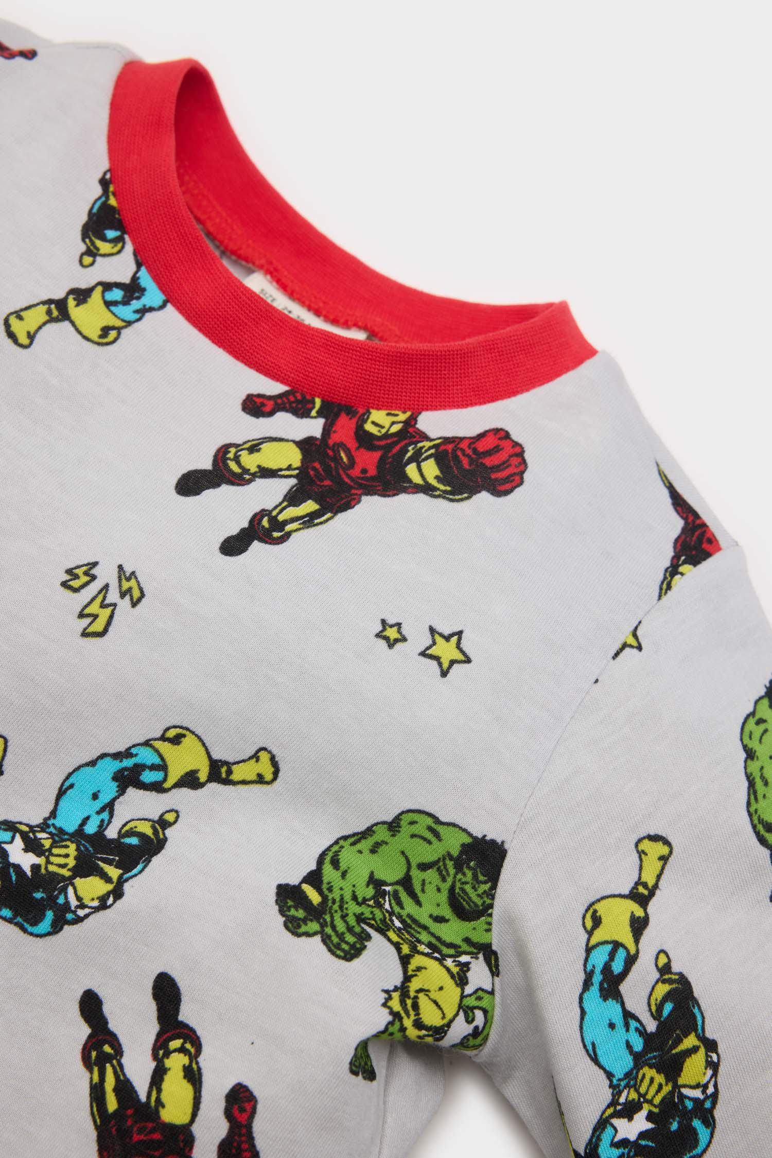 Erkek Bebek Marvel Comics Pijama Takımı Uzun Kollu Penye Üst Beli Lastikli Uzun Alt