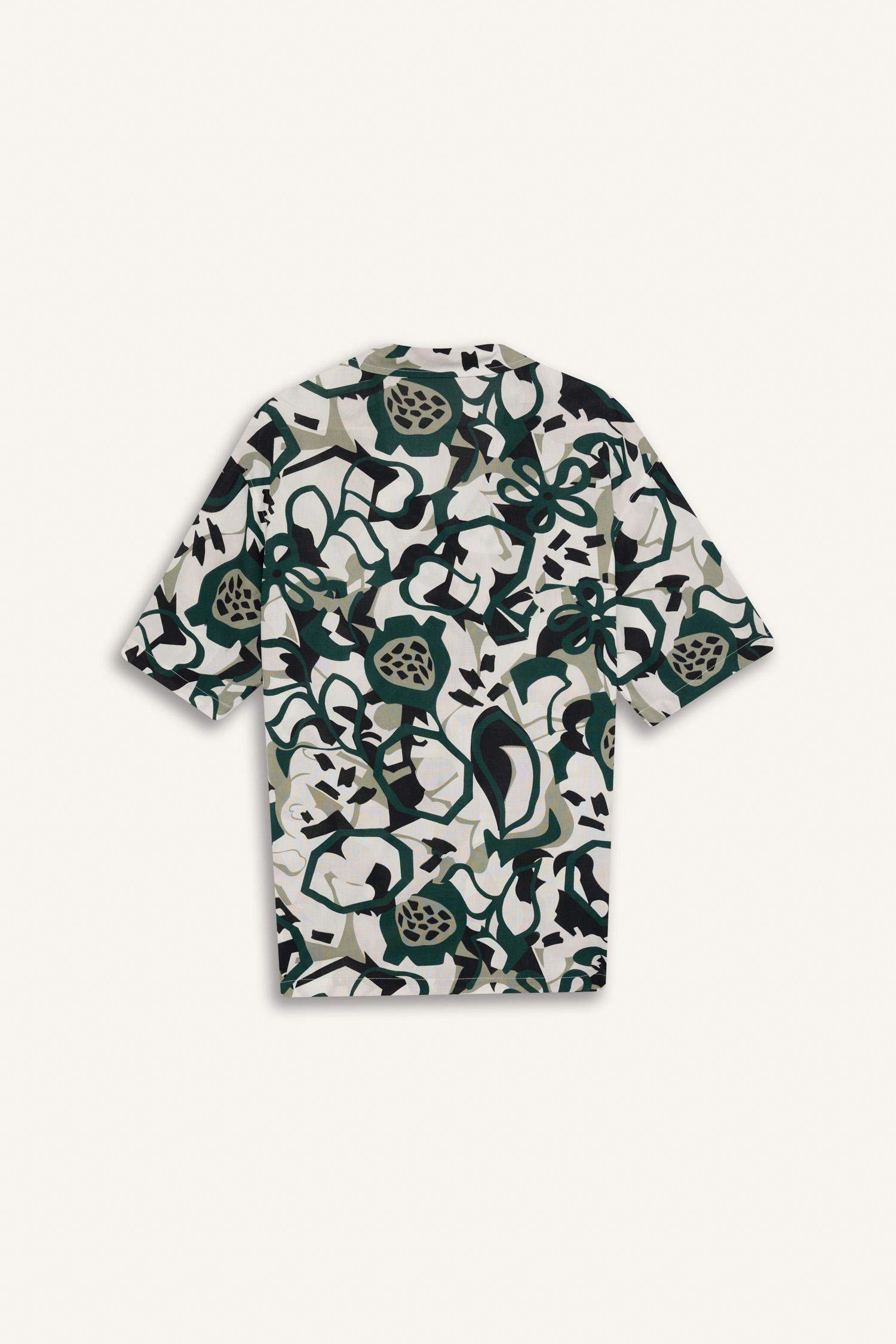 Regular Fit Apache Neck Short Sleeve Shirt