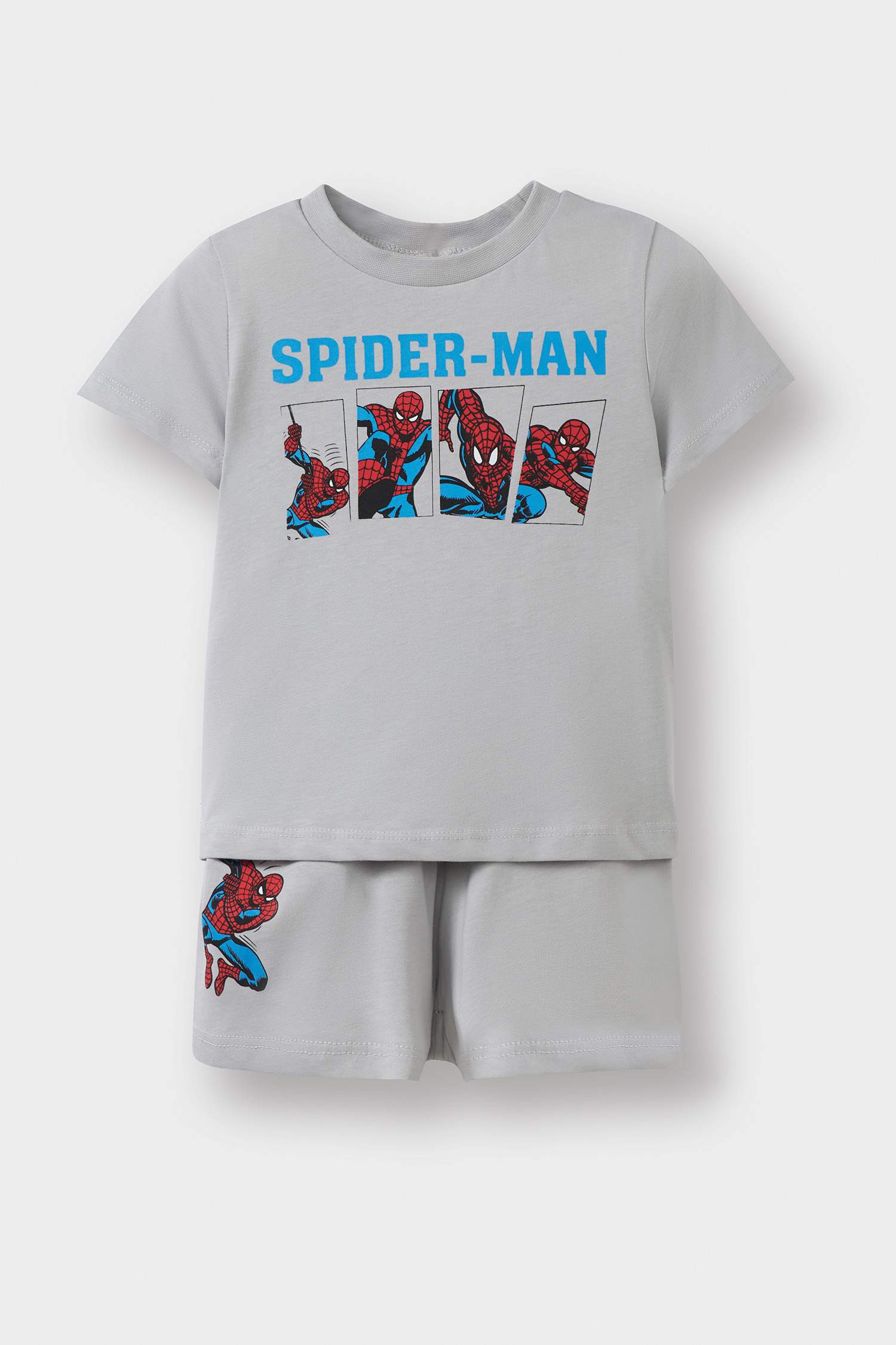 Erkek Bebek Marvel Comics Pijama Takımı Kısa Kollu Penye Üst Beli Lastikli Şort