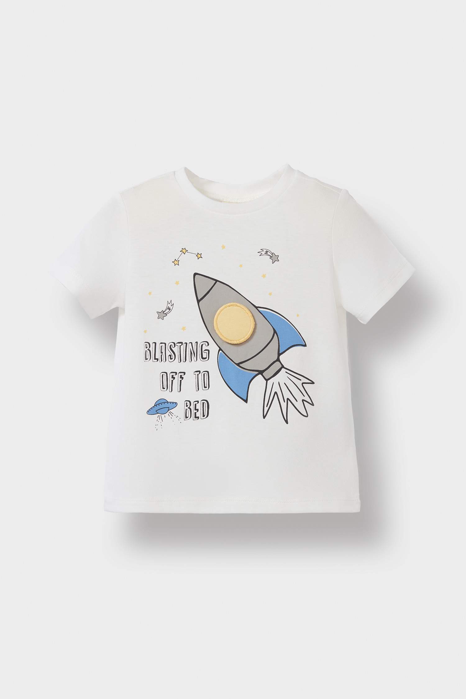 طقم بيجاما بيبي اولادي شورت وتيشيرت قصة عادية - قطعتين