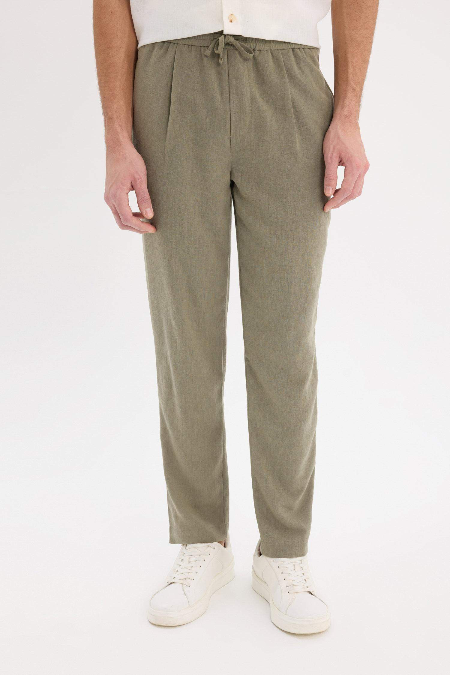 Летние брюки свободного кроя с короткими штанинами из льняной ткани Relax Fit