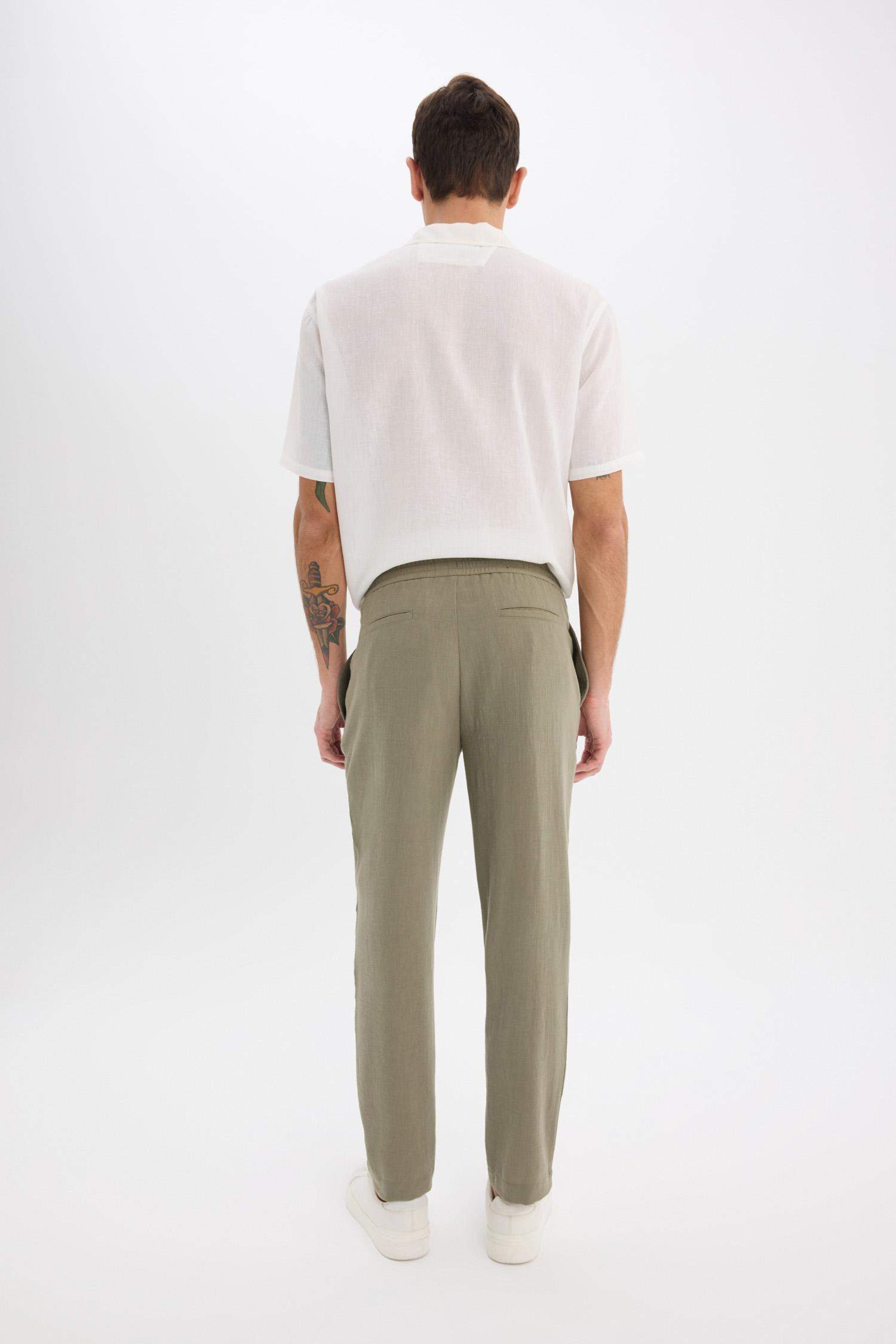 Летние брюки свободного кроя с короткими штанинами из льняной ткани Relax Fit