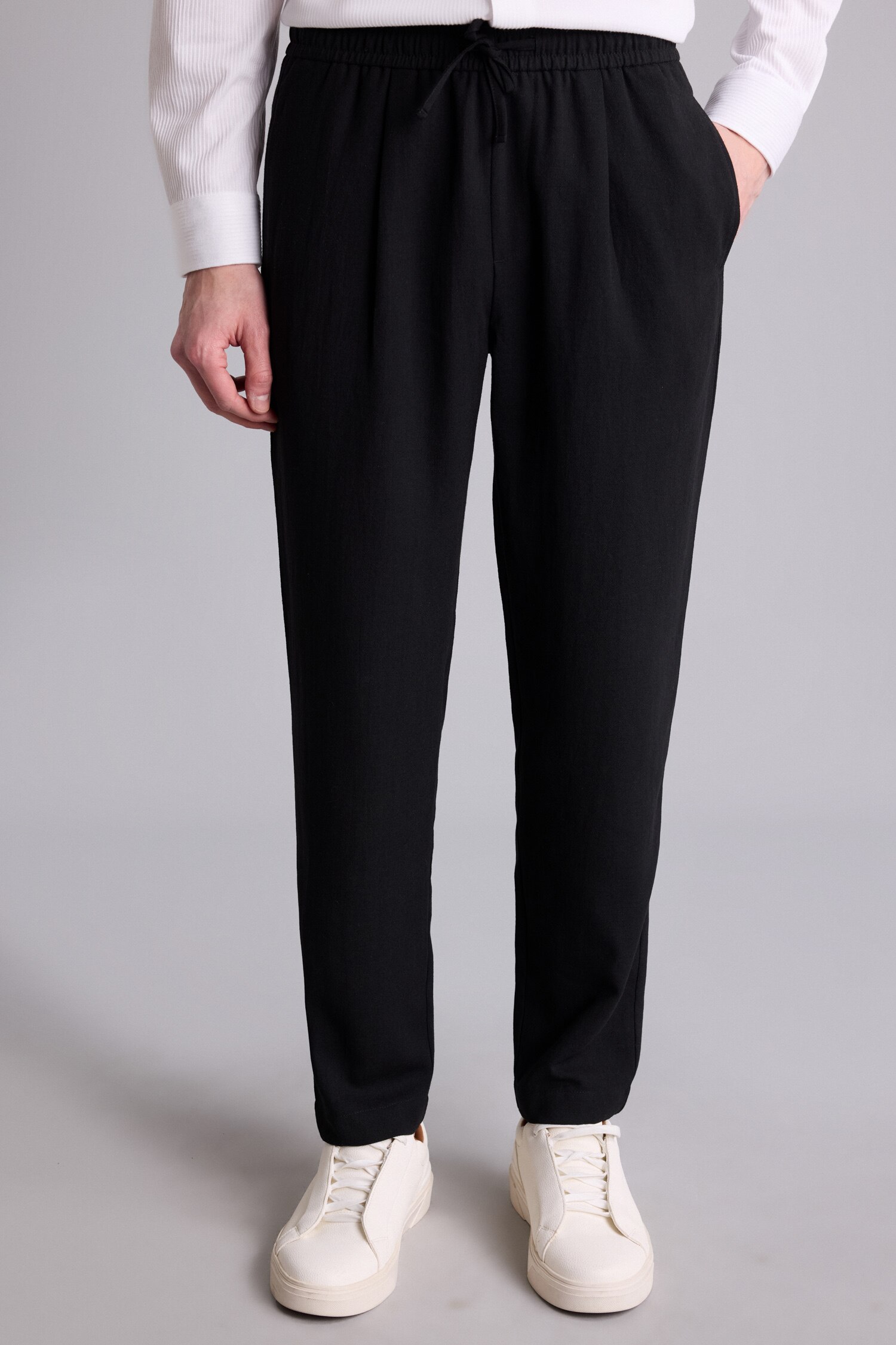 DeFacto Relax Fit Keten Görünümlü Pantolon görsel 6