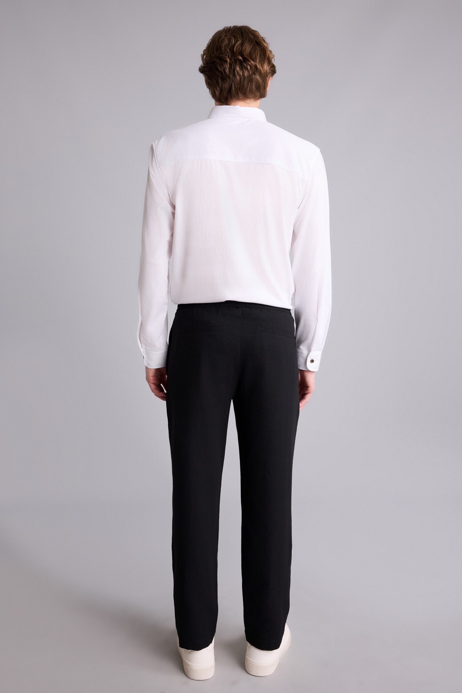 DeFacto Relax Fit Keten Görünümlü Pantolon görsel 8