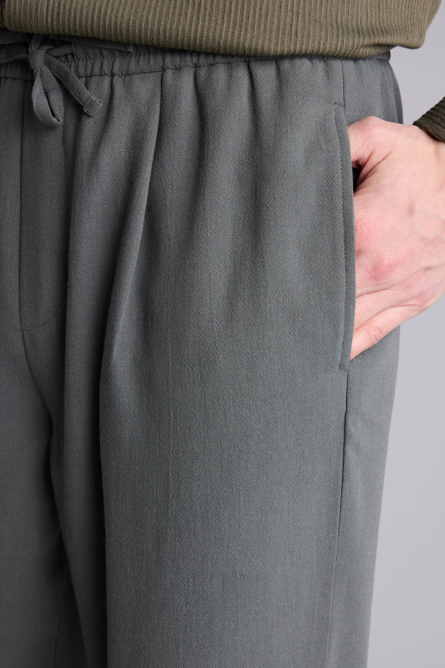 DeFacto Relax Fit Keten Görünümlü Pantolon görsel 5