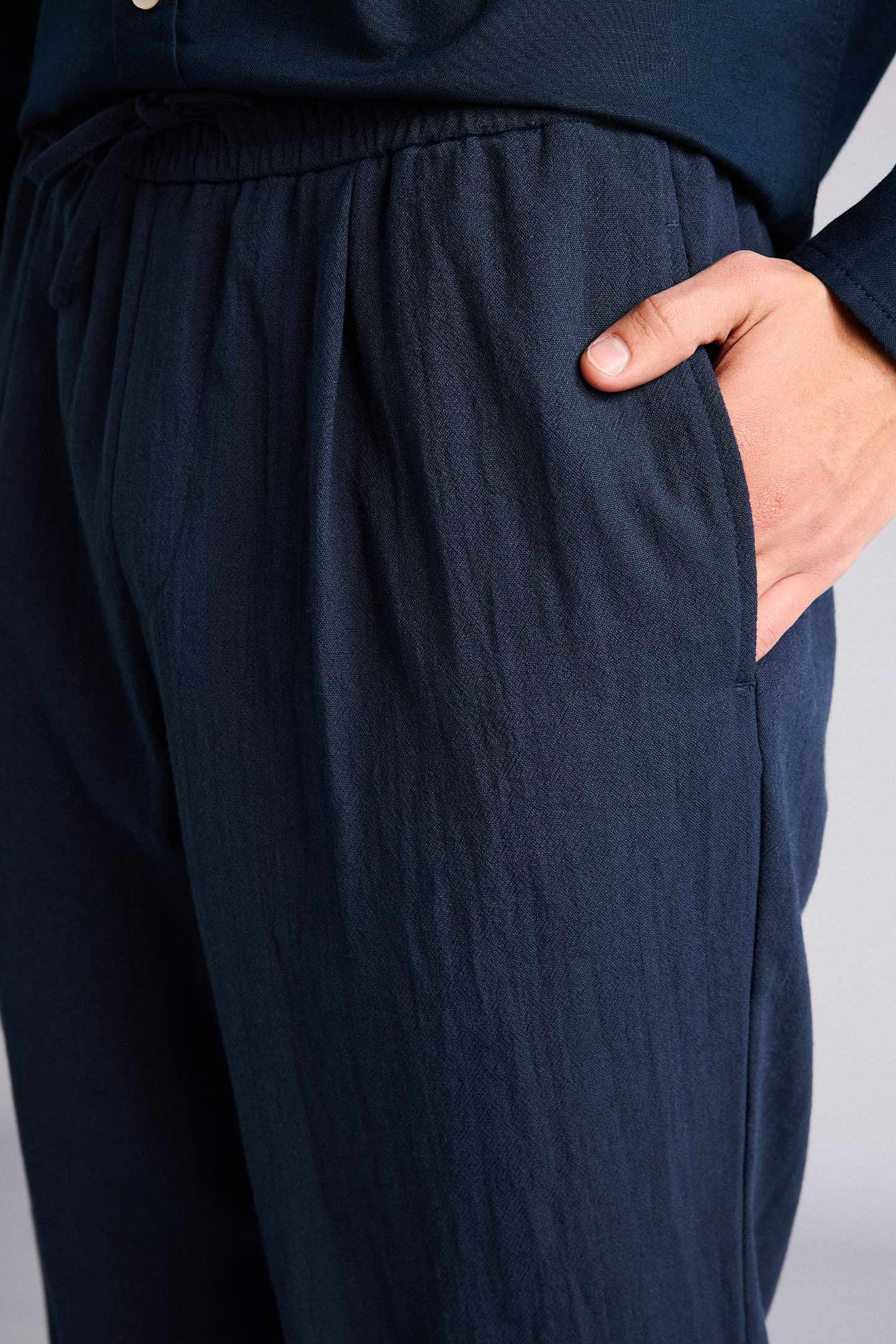 DeFacto Relax Fit Keten Görünümlü Pantolon görsel 4