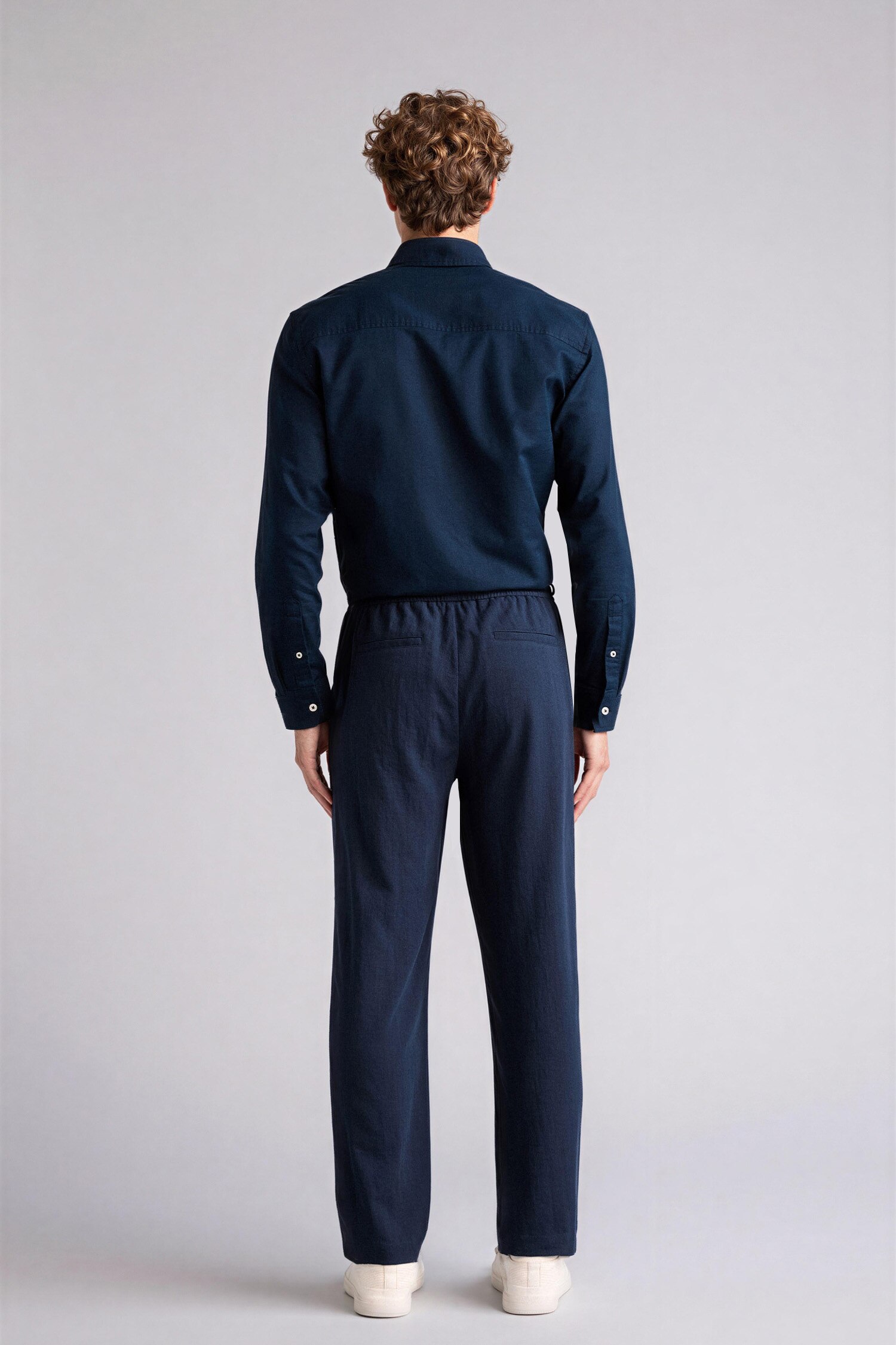 DeFacto Relax Fit Keten Görünümlü Pantolon görsel 5