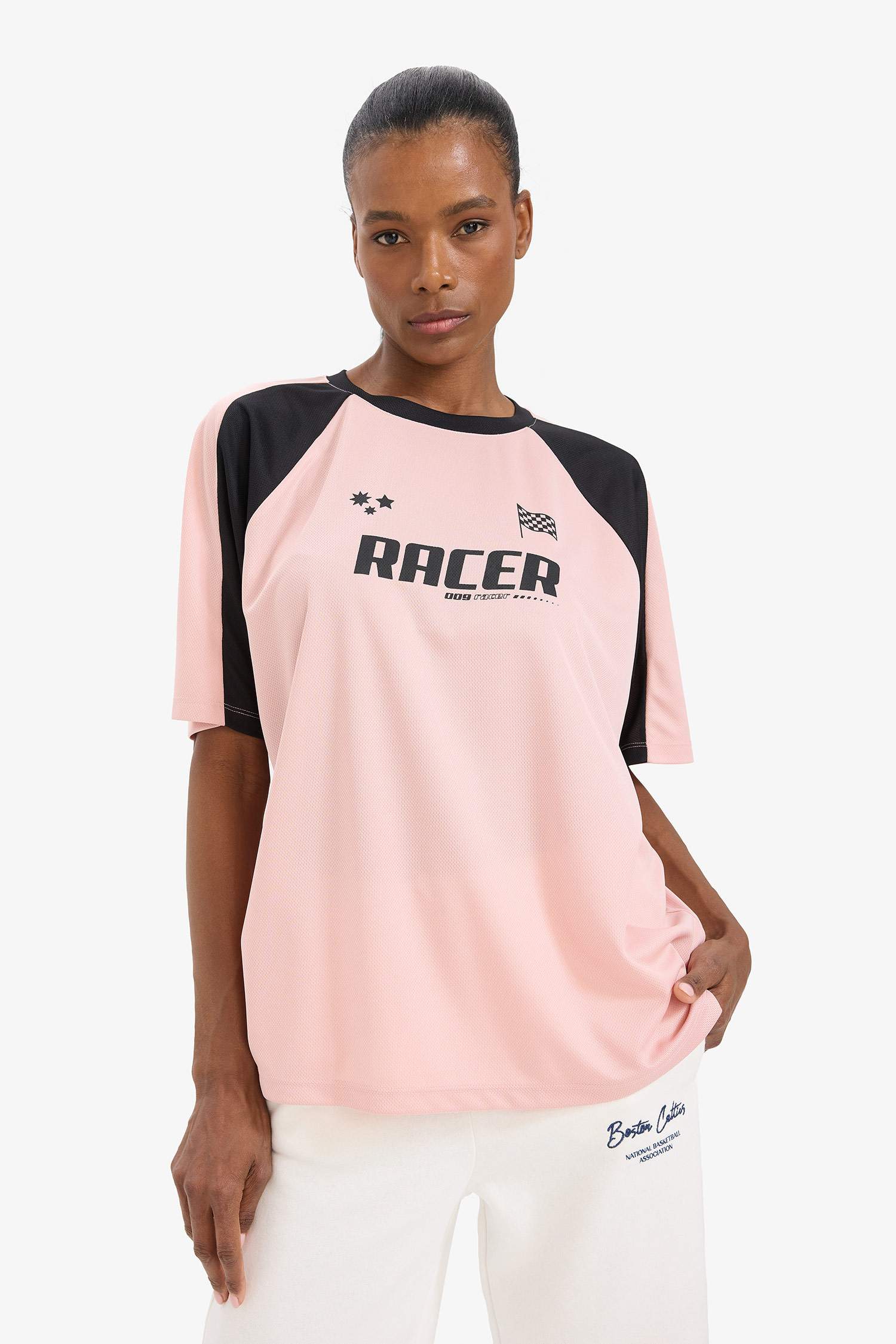 تيشيرت رياضي نص ردن اوفر سايز من DeFactoFit