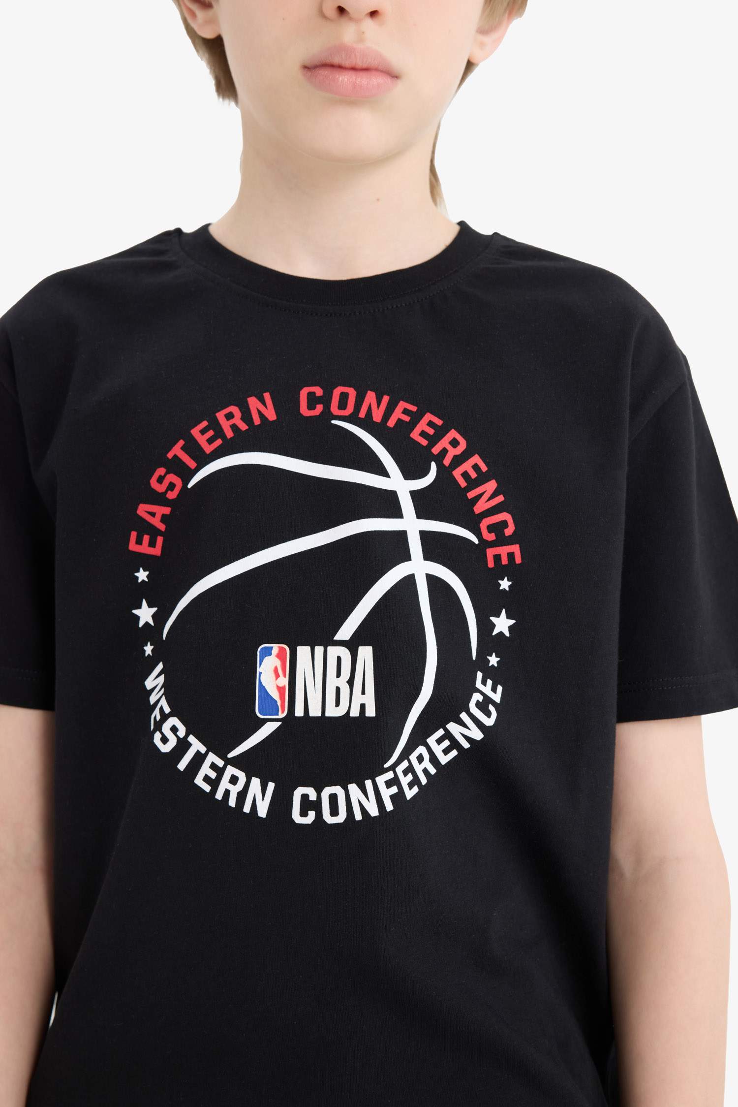 Erkek Çocuk NBA Wordmark Bisiklet Yaka Kısa Kollu Tişört