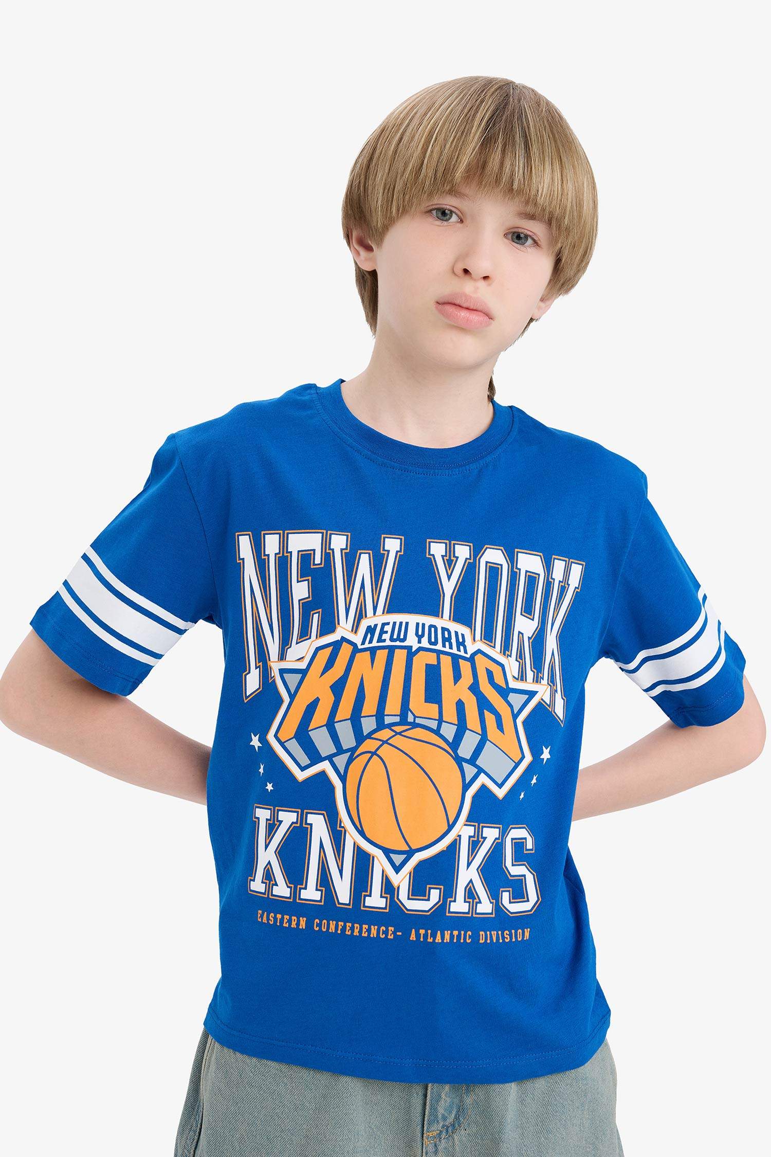T-shirt NBA NY Knicks à col rond et manches courtes pour garçon