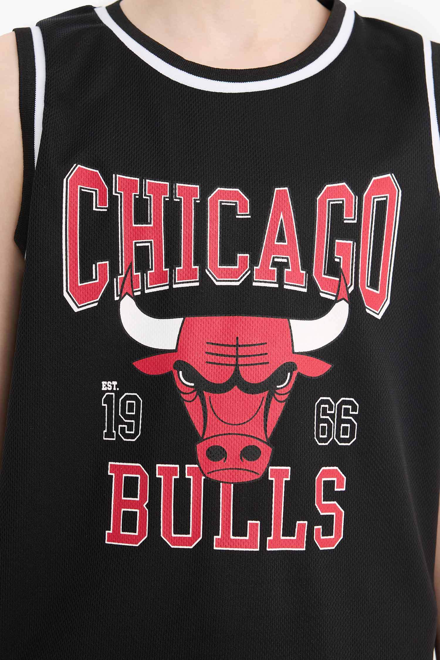 Erkek Çocuk NBA Chicago Bulls Bisiklet Yaka Atlet