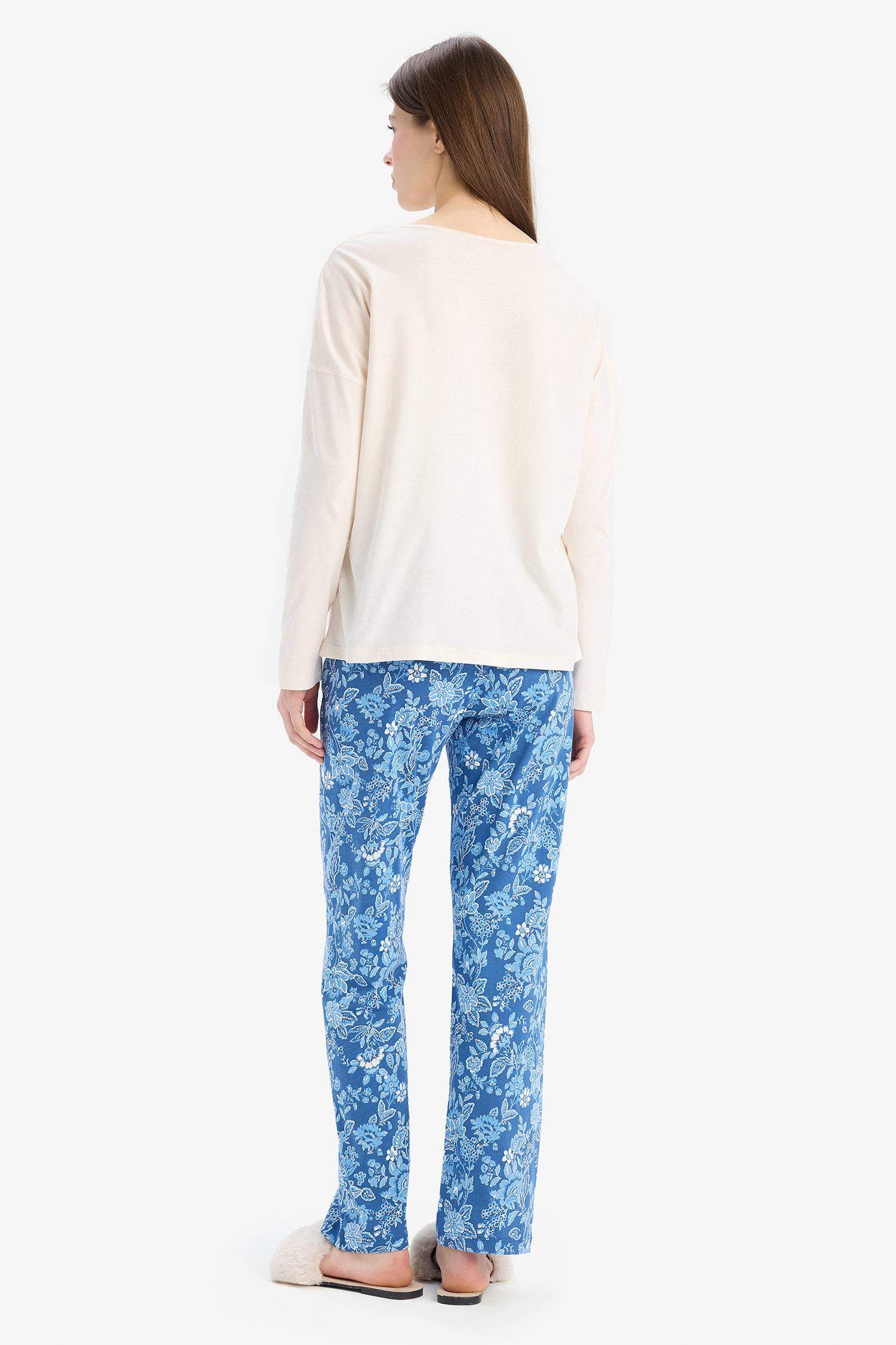 Pijama Takımı Uzun Kollu Üst Beli Lastikli Uzun Alt-Fall in Love