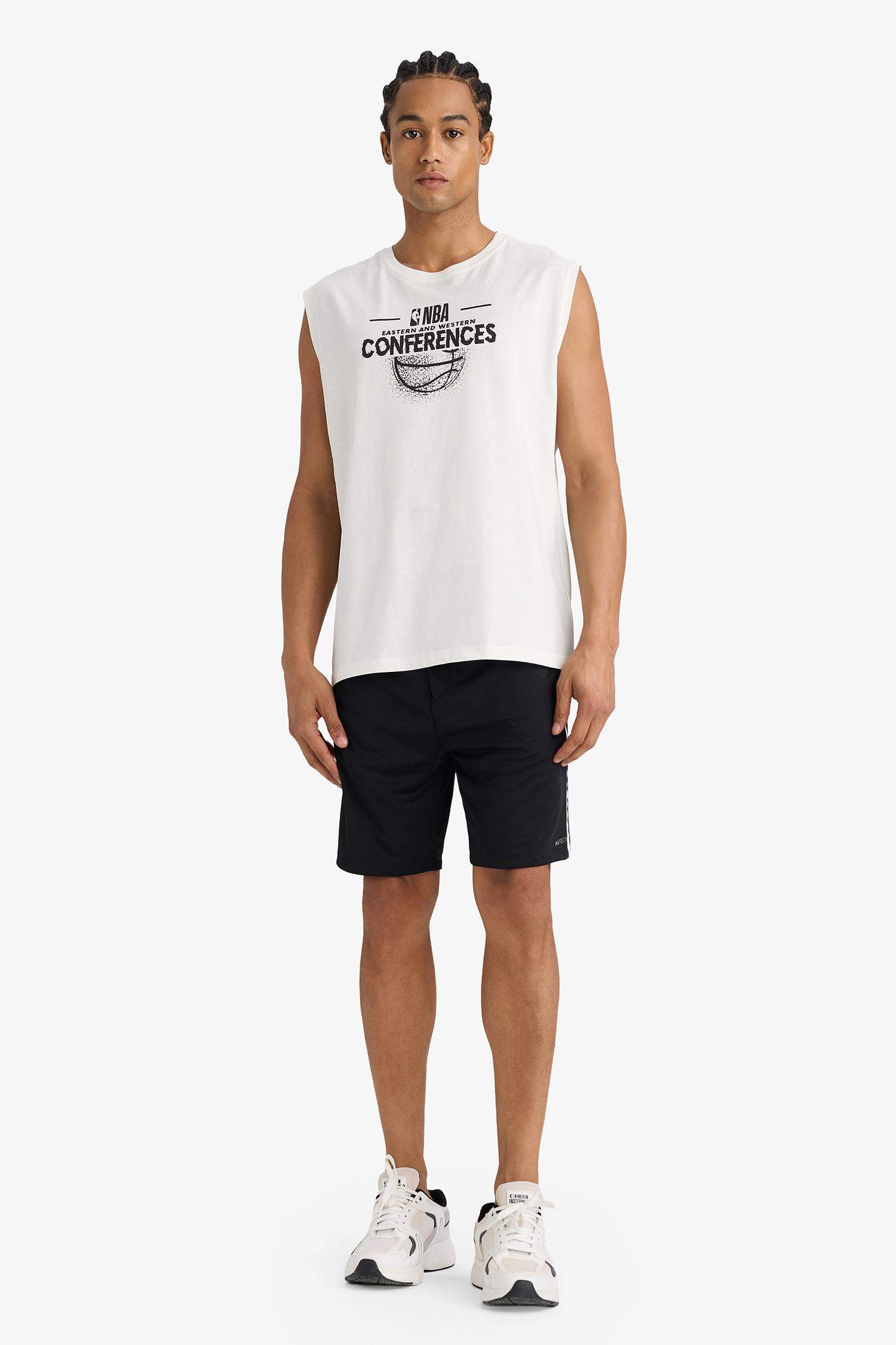 DeFactoFit NBA Wordmark Boxy Fit Bisiklet Yaka Atlet