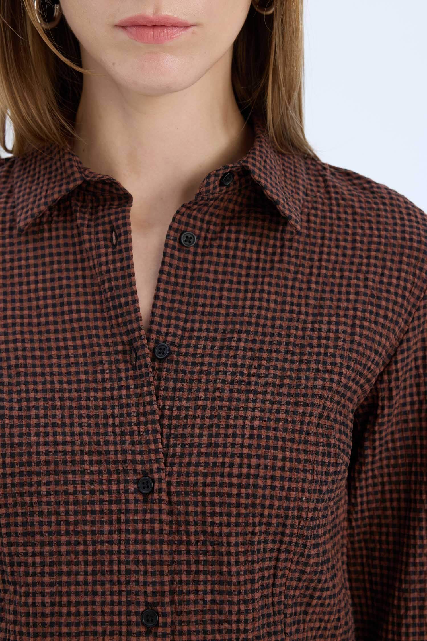 قميص كاروهات ردن طويل سليم فيت