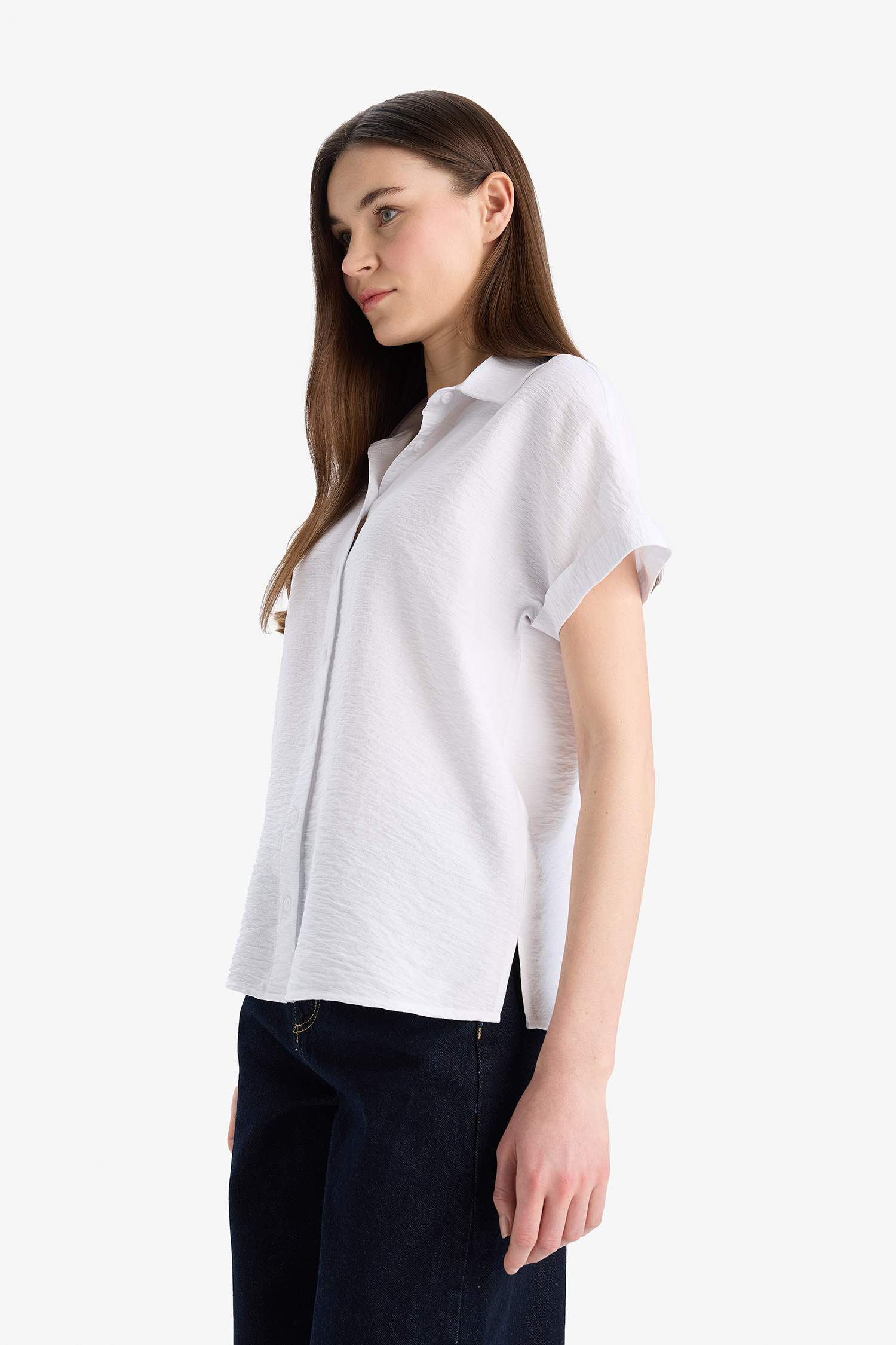 Regular Fit Shirt Collar Short Sleeve Shirt