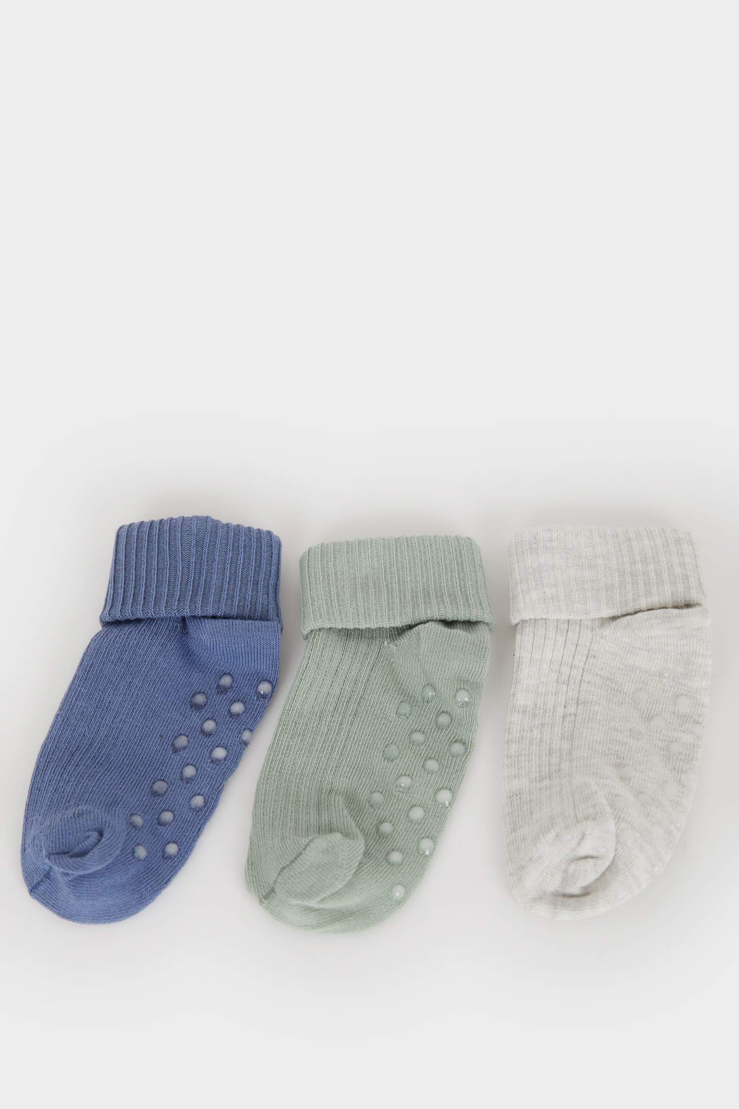 Baby Boy Non-Slip Sole 3 Piece Cotton Long Socks