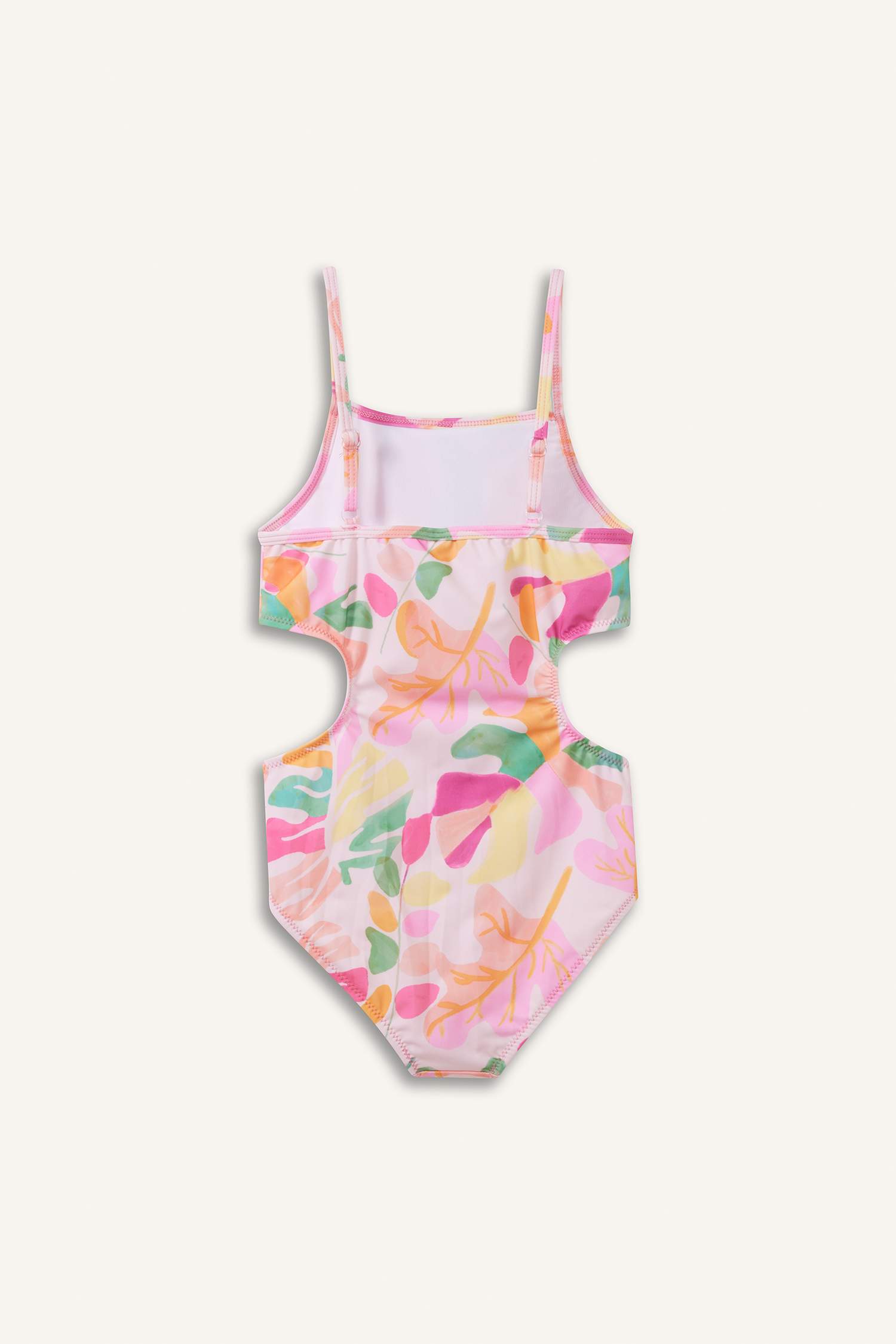 Girl Floral Combed Cotton Swimsuit