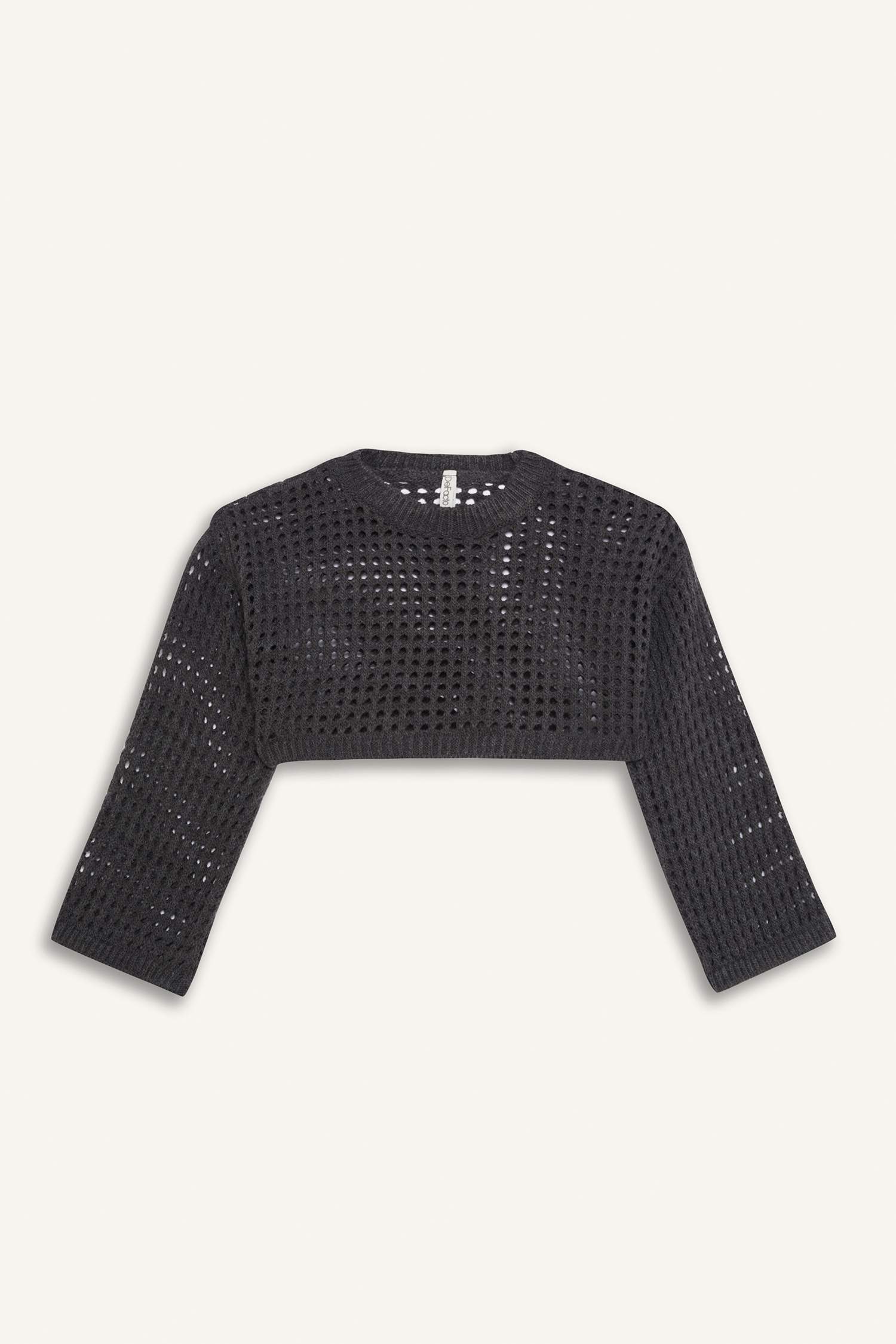 بلوز كروب بناتي مخرم بياخة مستديرة