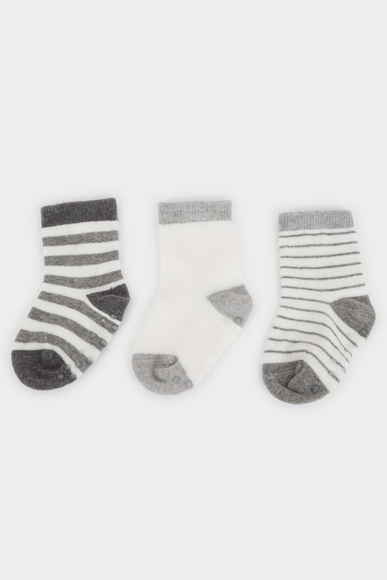 Baby Boy Non-Slip Sole 3 Piece Cotton Long Socks