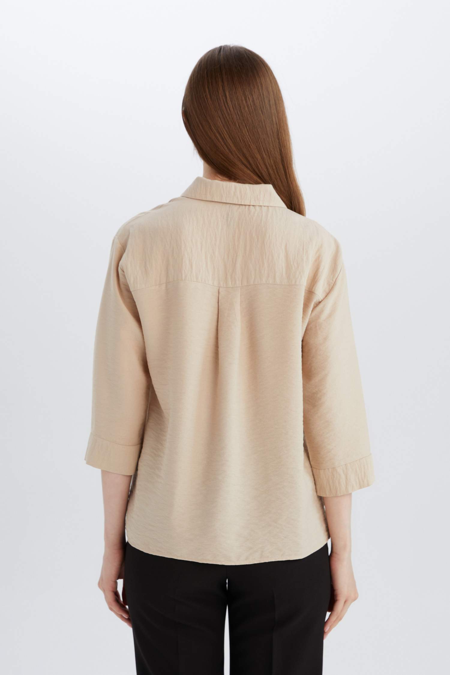 Regular Fit Basic Düz Yarım Kollu Gömlek