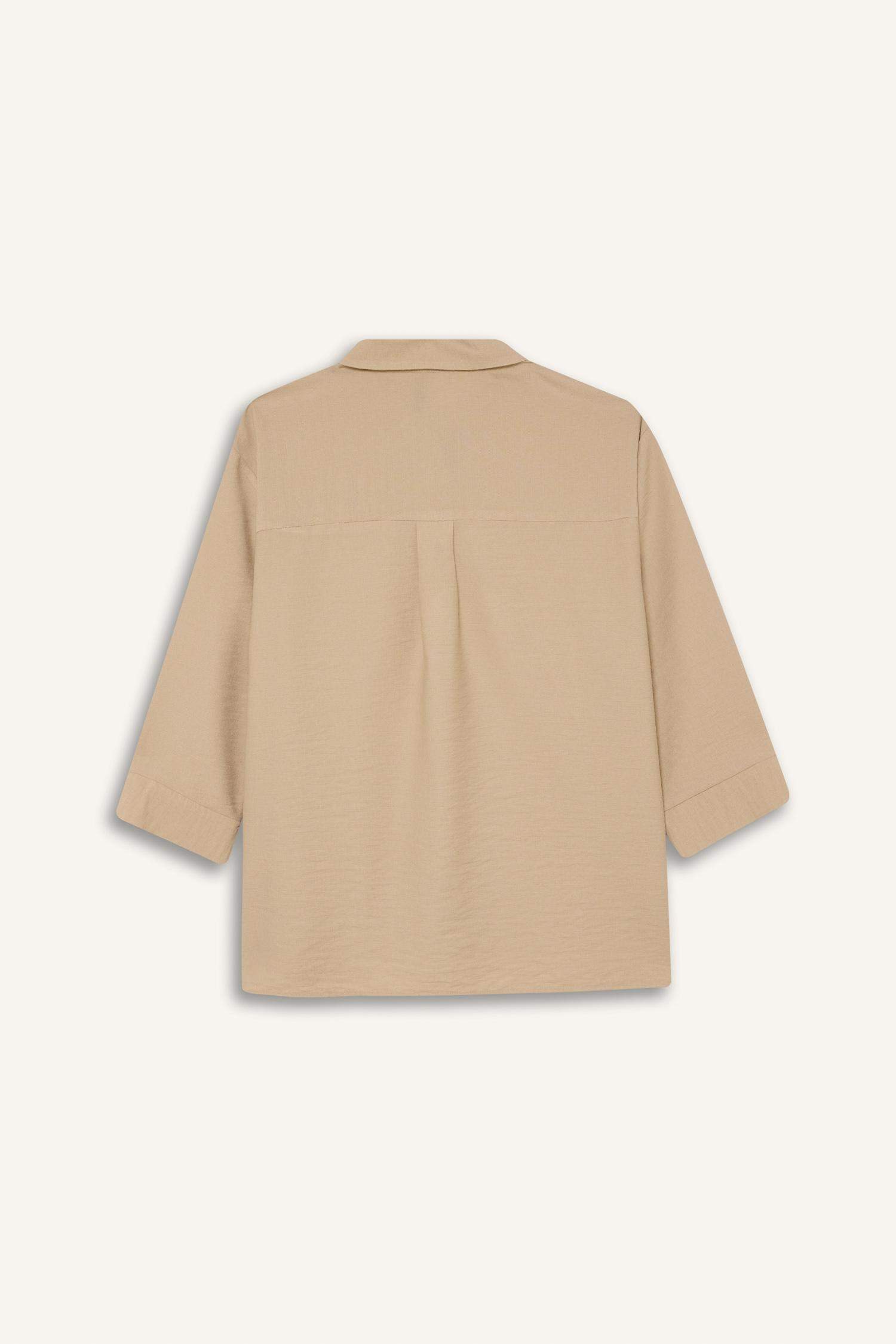 Regular Fit Basic Düz Yarım Kollu Gömlek