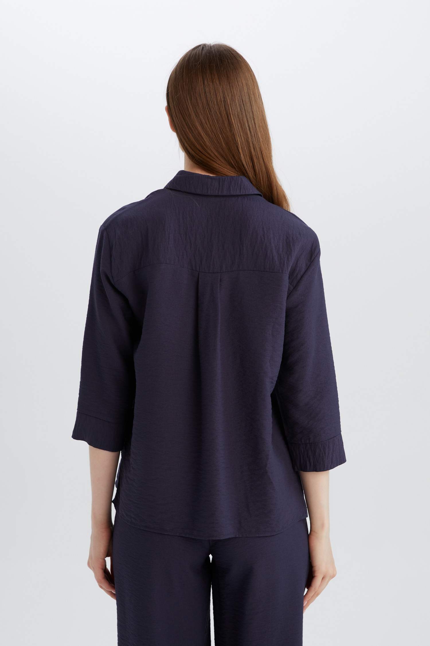 Regular Fit Basic Düz Yarım Kollu Gömlek