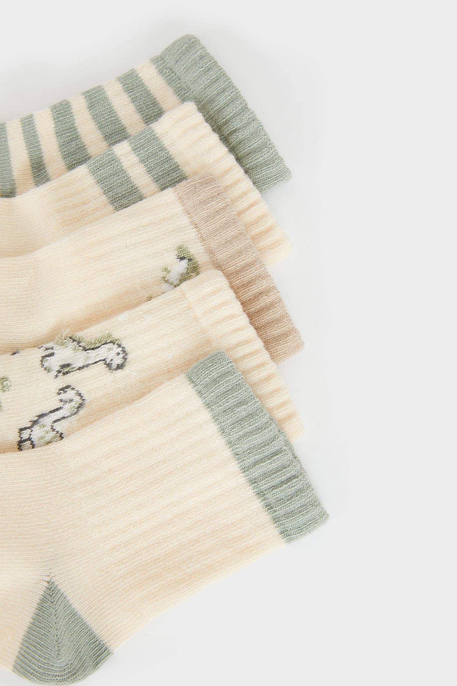 Erkek Bebek Kaydırmaz Taban 5'li Pamuklu Uzun Çorap