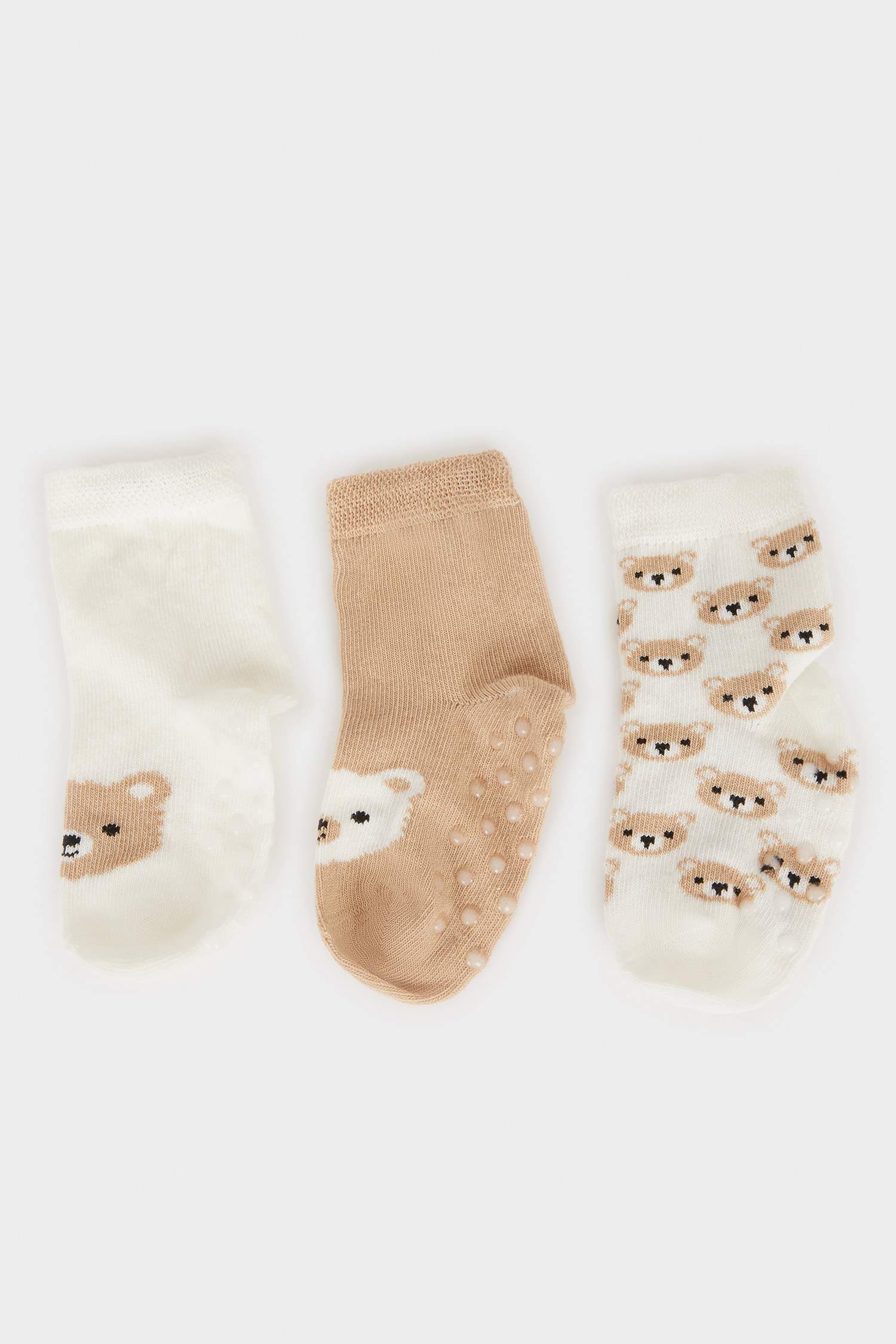 Erkek Bebek Kaydırmaz Taban 3'lü Pamuklu Uzun Çorap