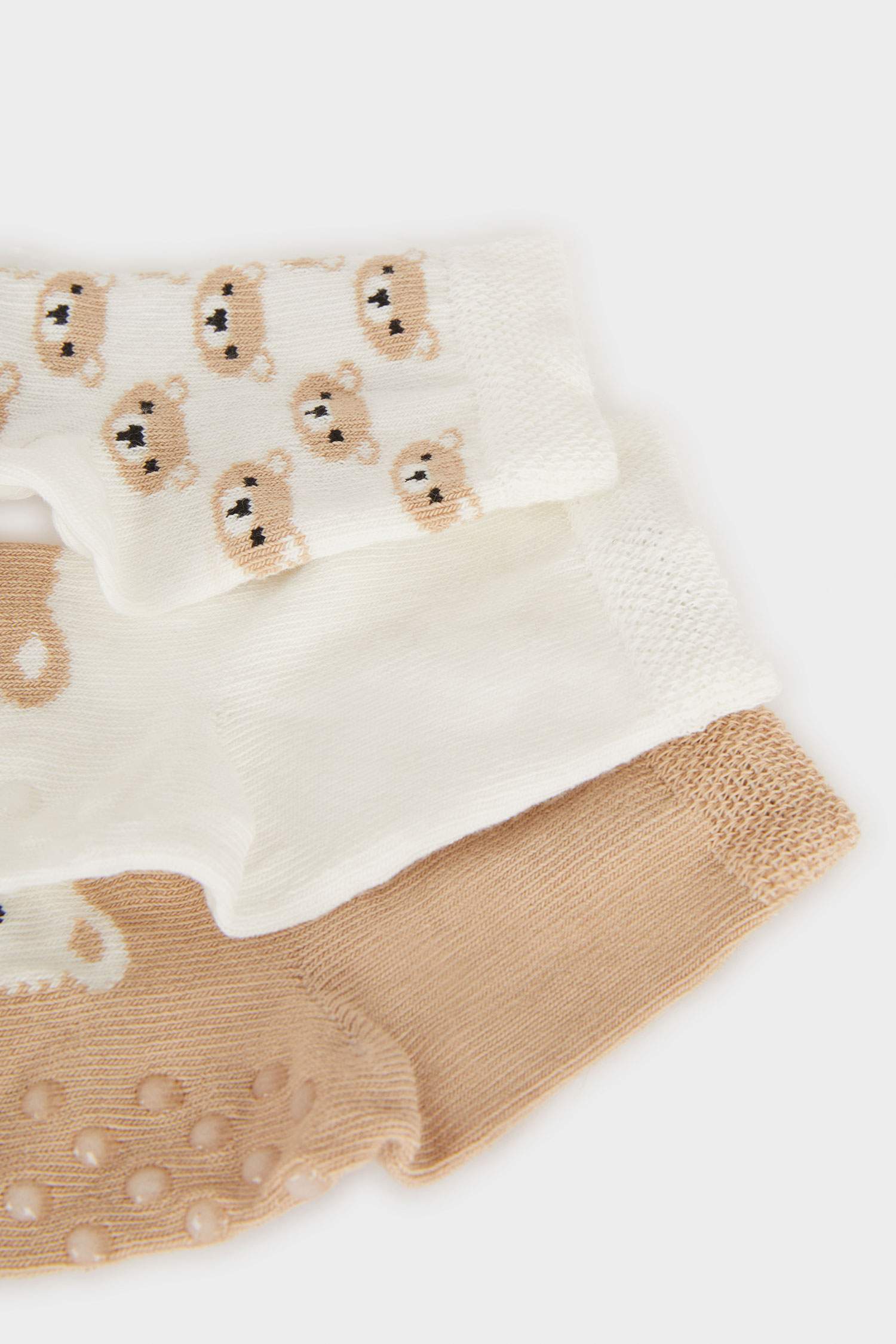 Erkek Bebek Kaydırmaz Taban 3'lü Pamuklu Uzun Çorap