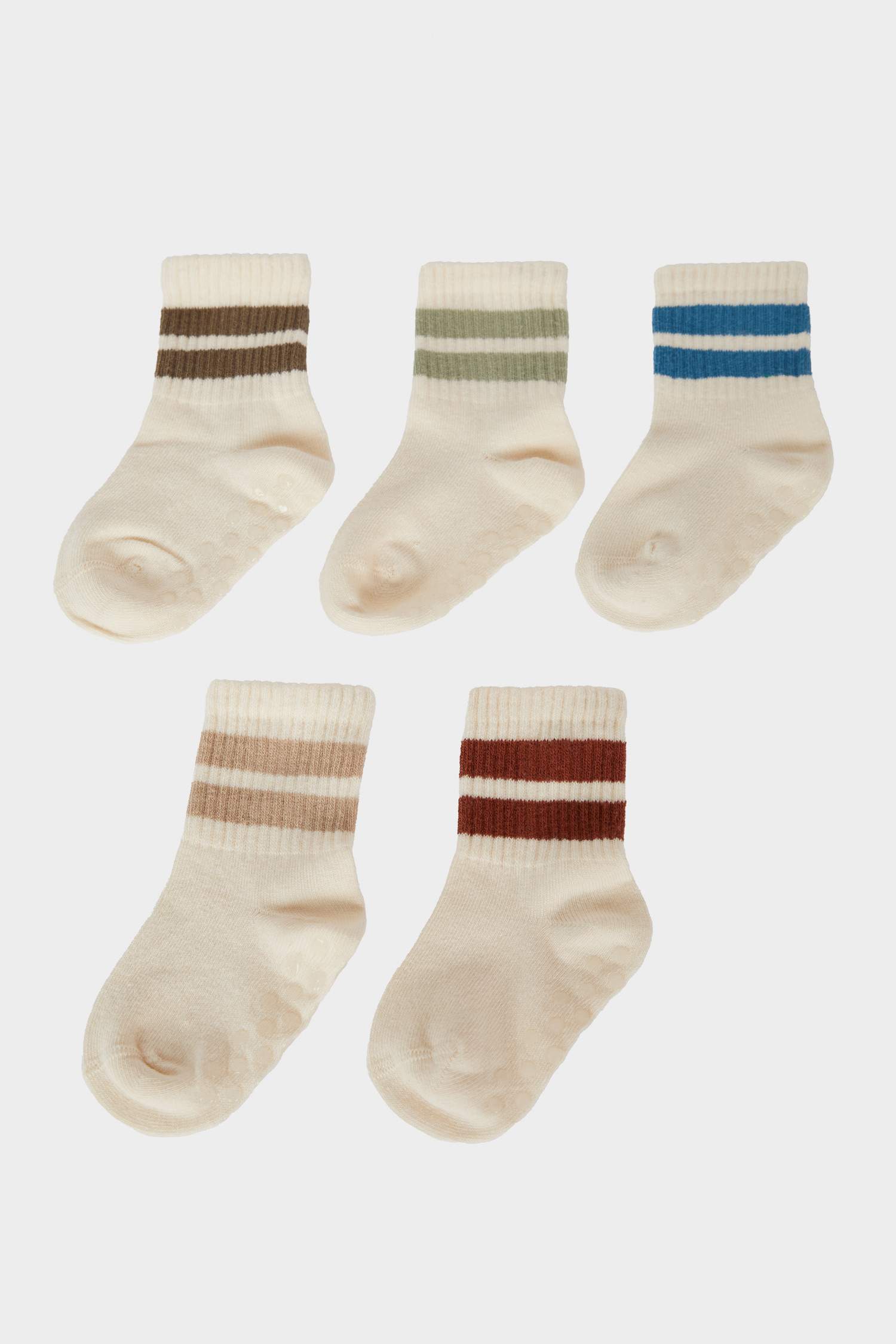 Baby Boy Non-Slip 5 Piece Cotton Long Socks