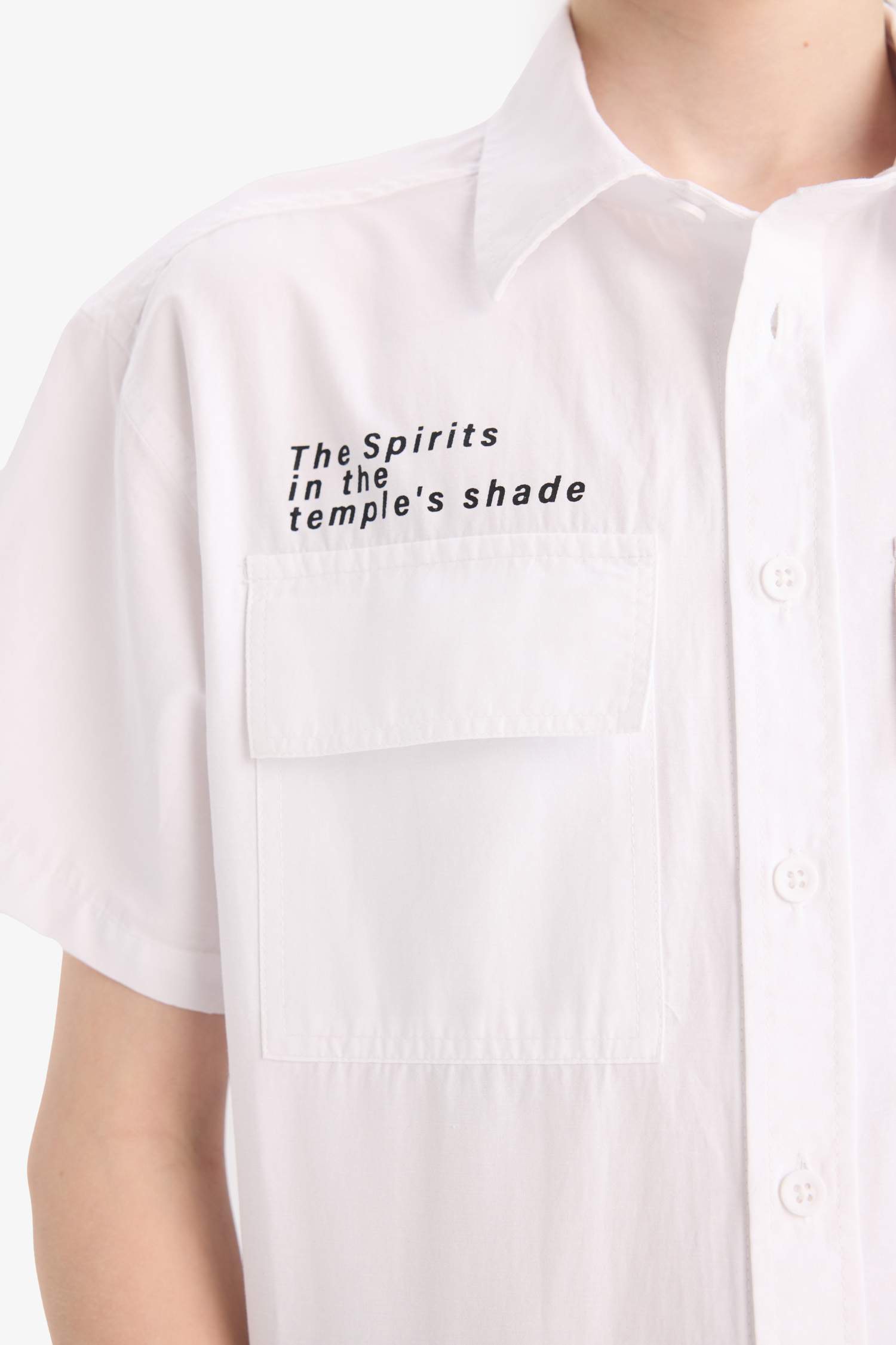 Рубашка оверсайз из поплина с короткими рукавами для мальчиков